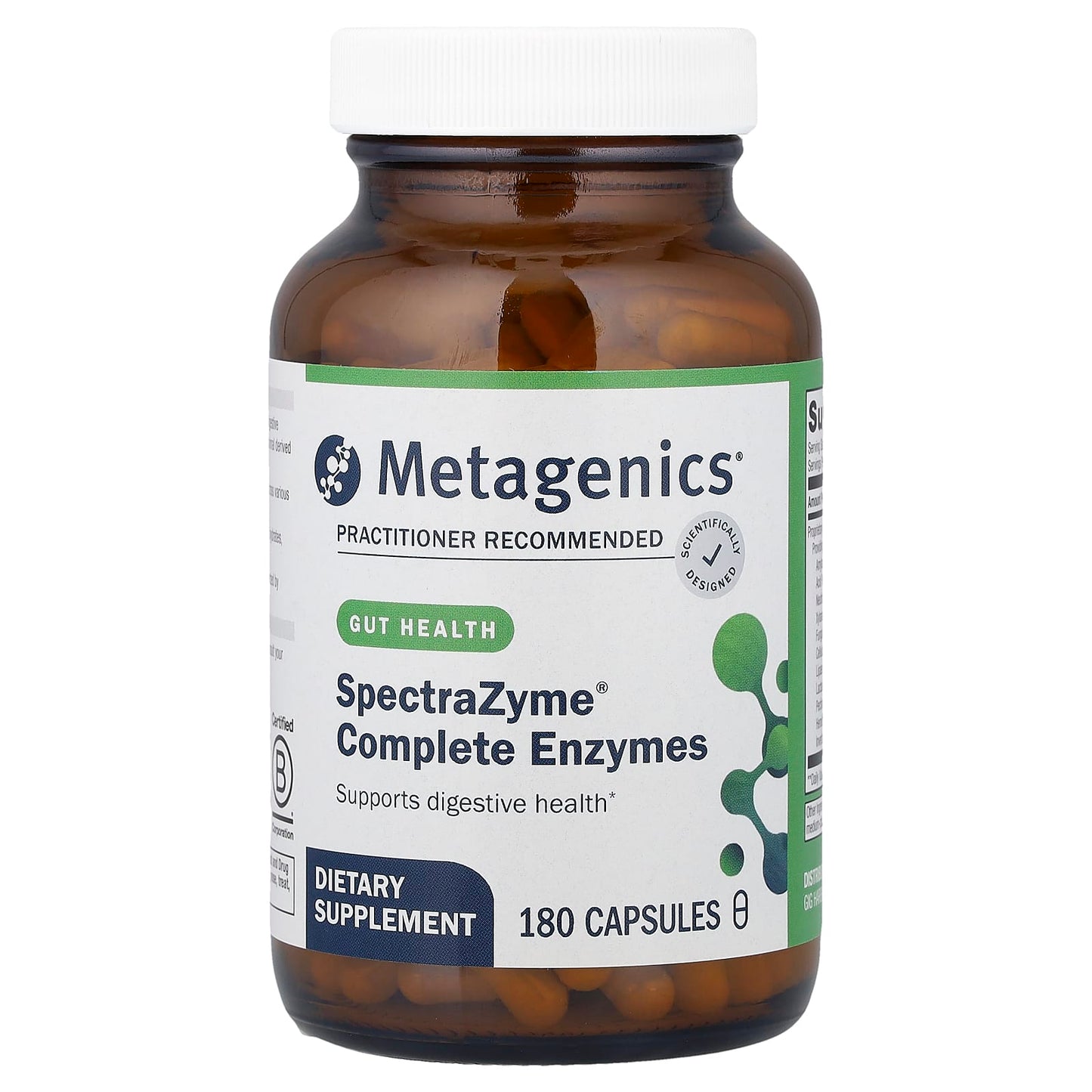 Metagenics, SpectraZyme® Complete Enzymes, 180 Capsules - Image 1