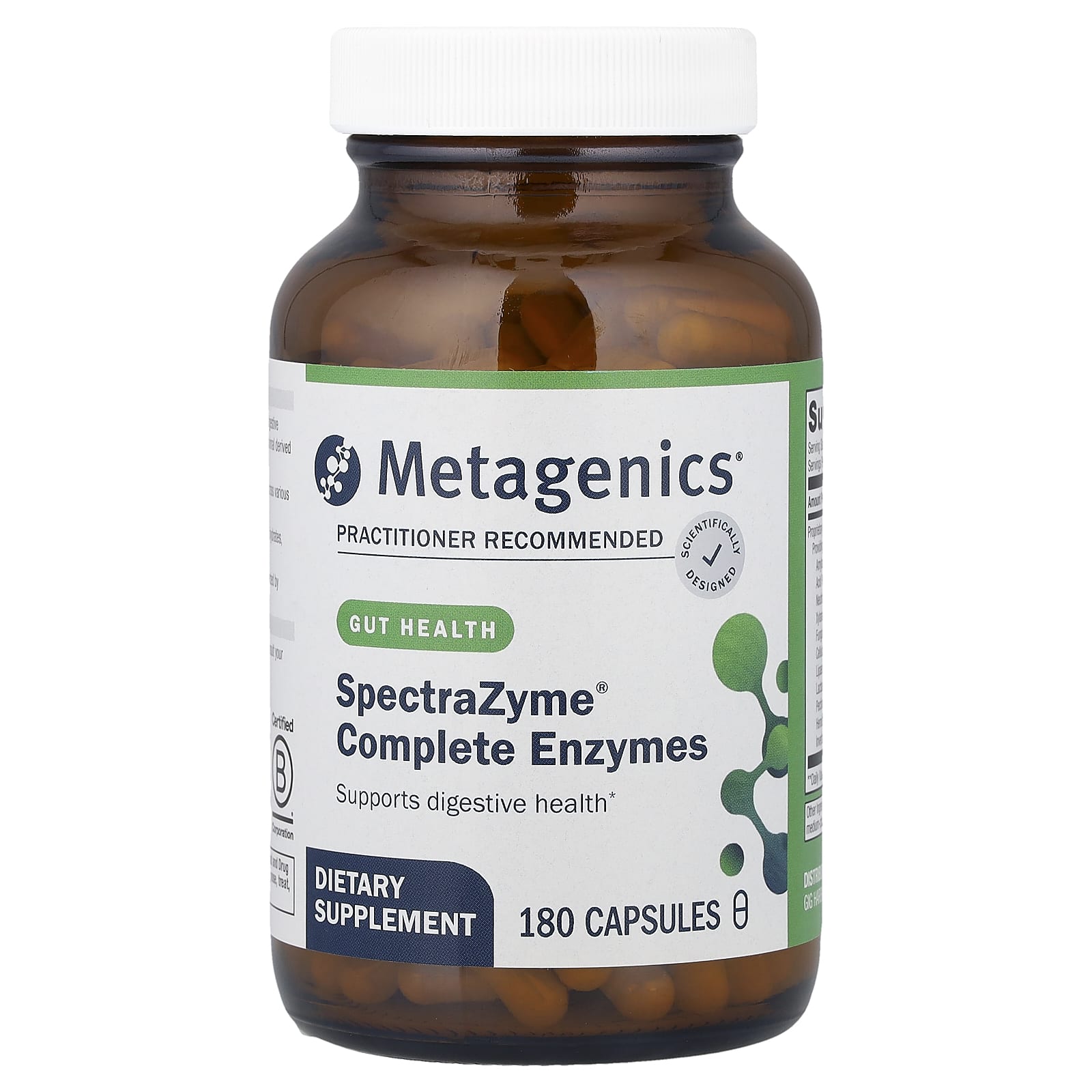 Metagenics, SpectraZyme® Complete Enzymes, 180 Capsules - Image 1