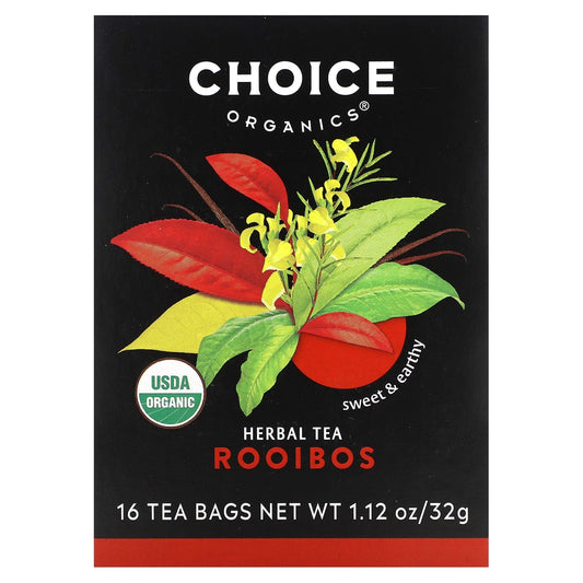 Organic Rooibos Tea - Caffeine-Free, USDA Organic, 16 Tea Bags - Image 1