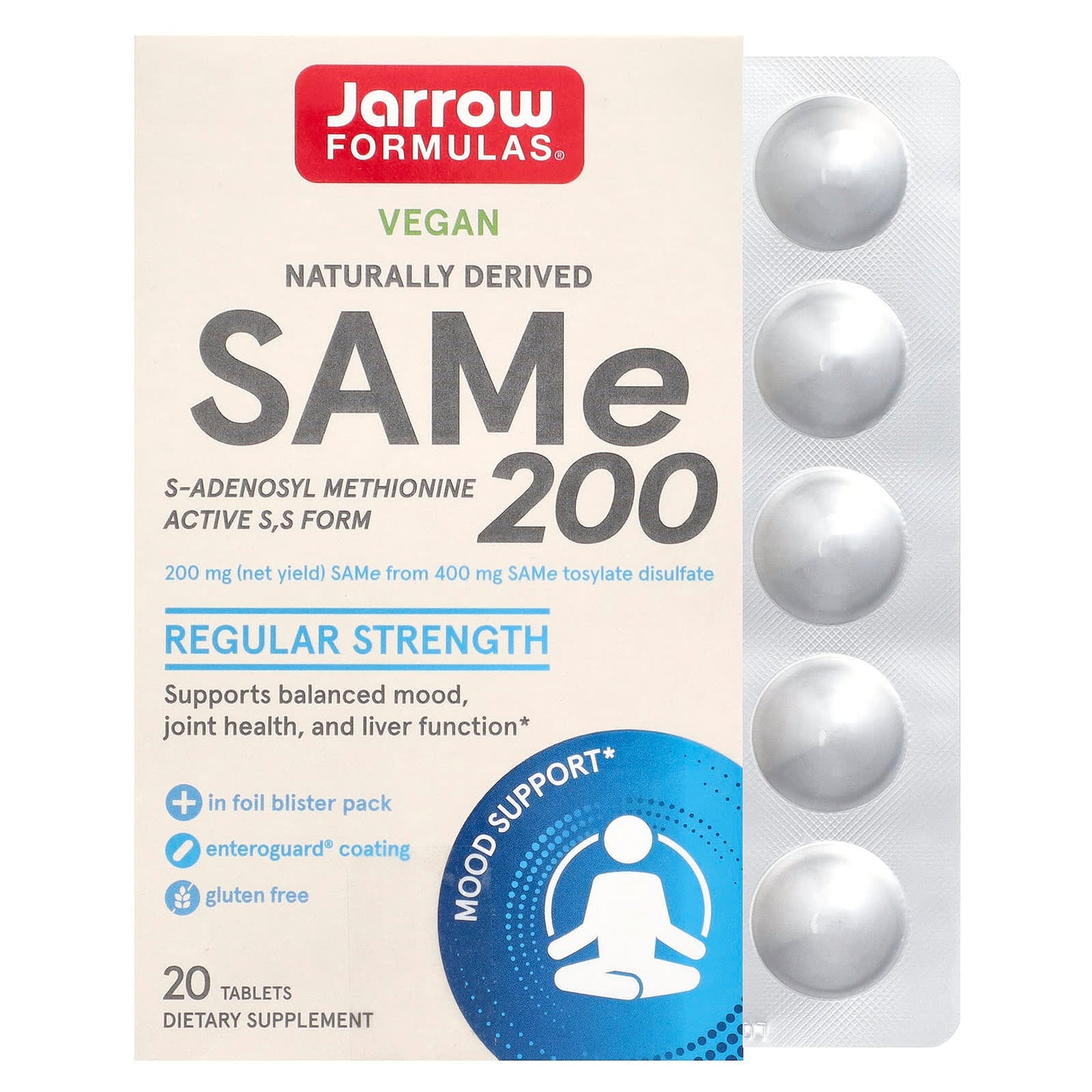 Jarrow Formulas SAMe 200 for Balanced Mood, Joint Health & Liver - Image 1