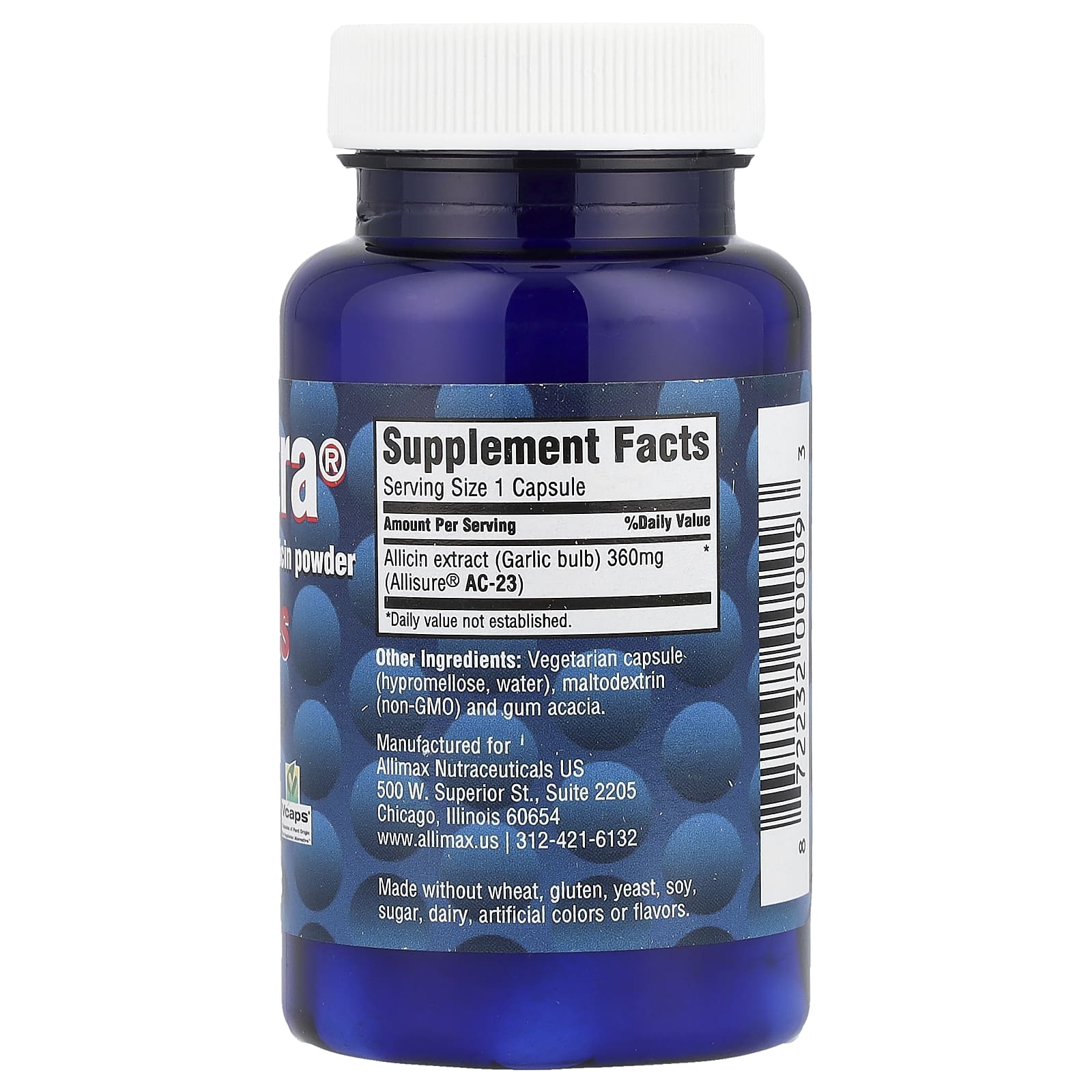Allimax AlliUltra Capsules 360mg 30 Count - Natural Digestive Aid - Image 2