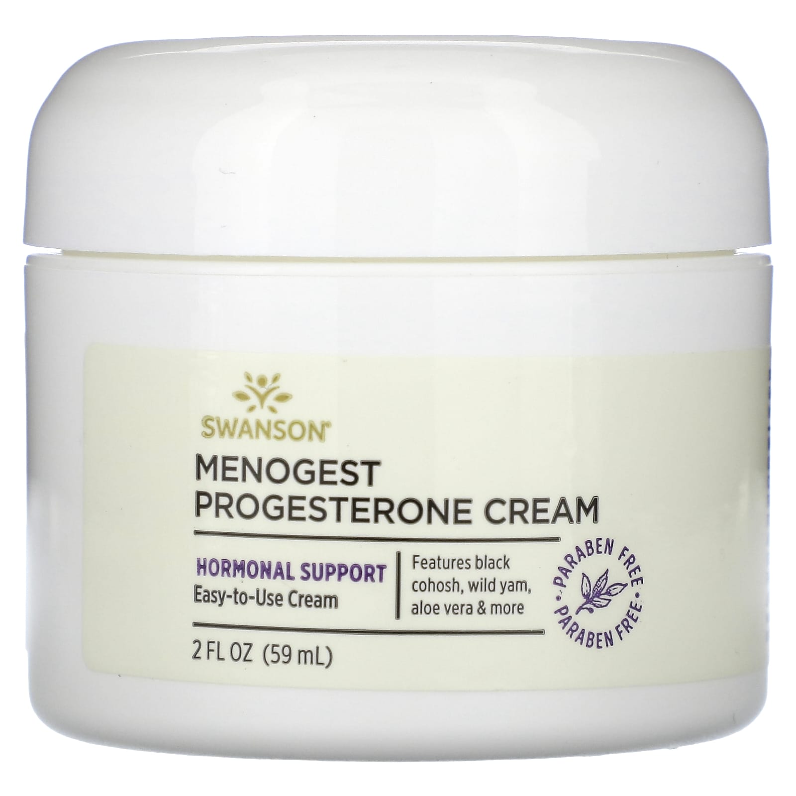 Swanson, Menogest Progesterone Cream, 2 fl oz (59 ml) - Image 1