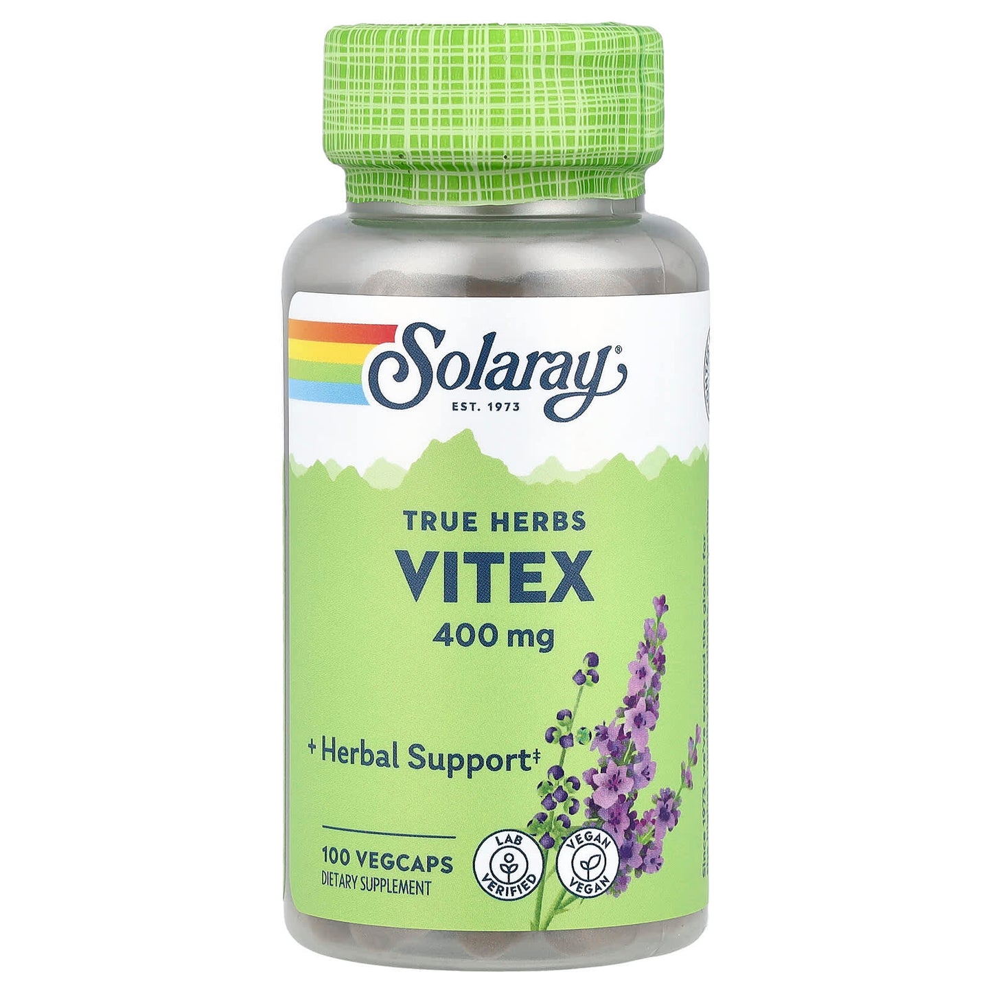 Solaray, True Herbs, Vitex, 400 mg, 100 VegCaps - Image 1