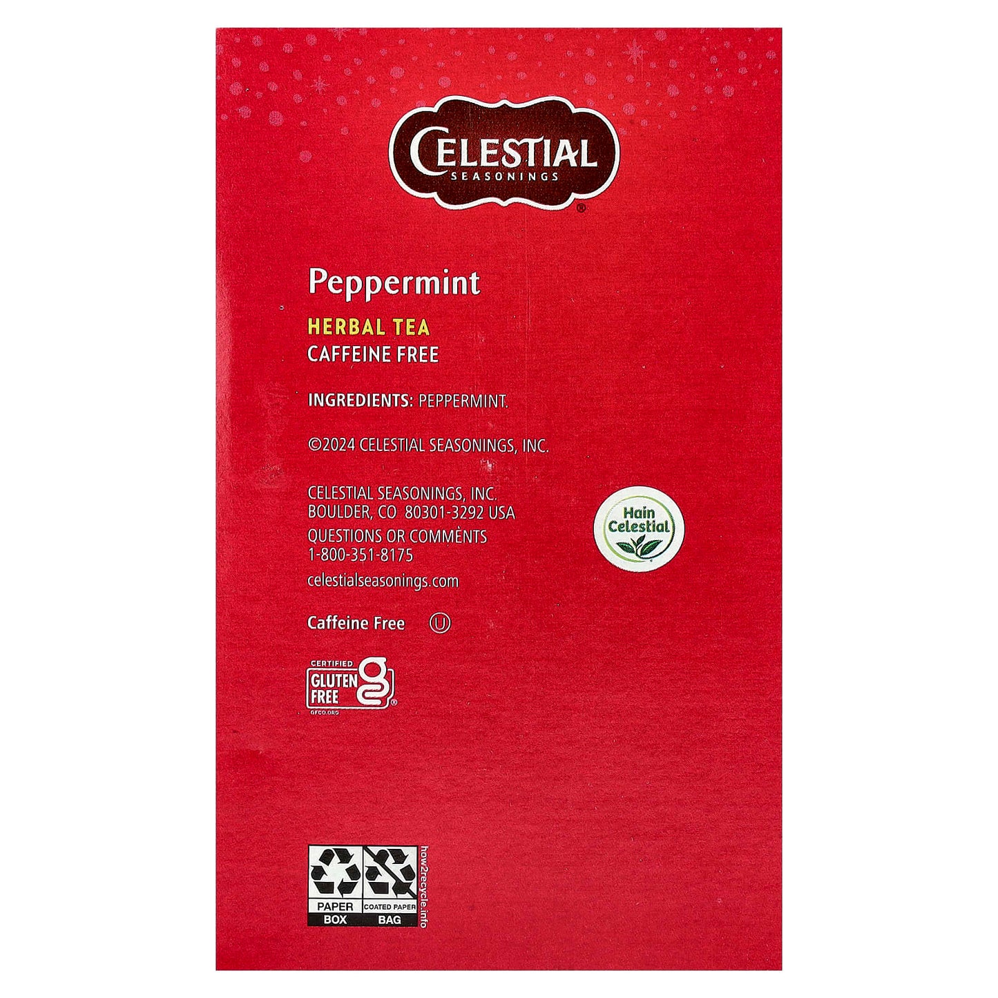 Peppermint Herbal Tea by Celestial Seasonings, Caffeine Free, 40 Tea Bags - Image 2