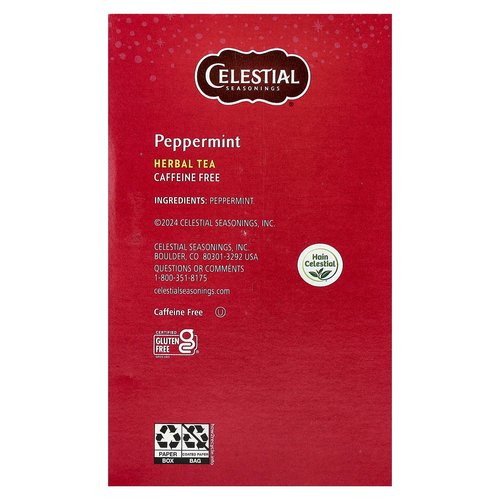 Peppermint Herbal Tea by Celestial Seasonings, Caffeine Free, 40 Tea Bags - Image 2