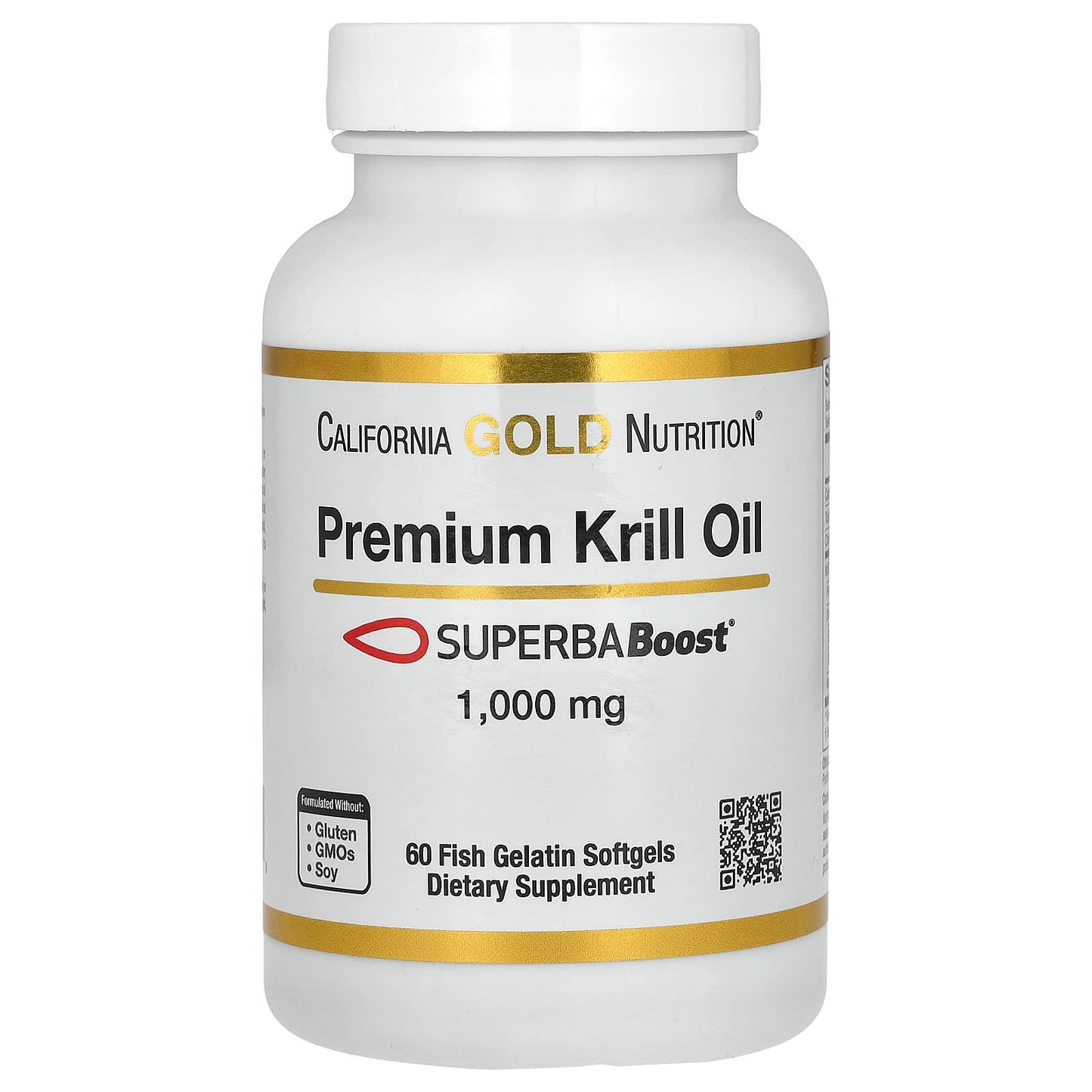 California Gold Nutrition Krill Oil with SUPERBABoost, 1000mg, 60 Softgels - Image 1