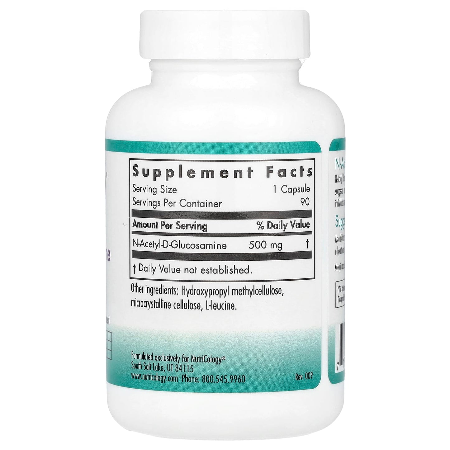 Nutricology, N-Acetyl Glucosamine, 500 mg , 90 Vegetarian Capsules - Image 2