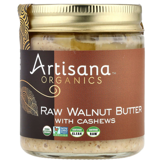 Artisana Organic Raw Walnut & Cashew Butter, USDA Certified, 8 oz (227g) - Image 1