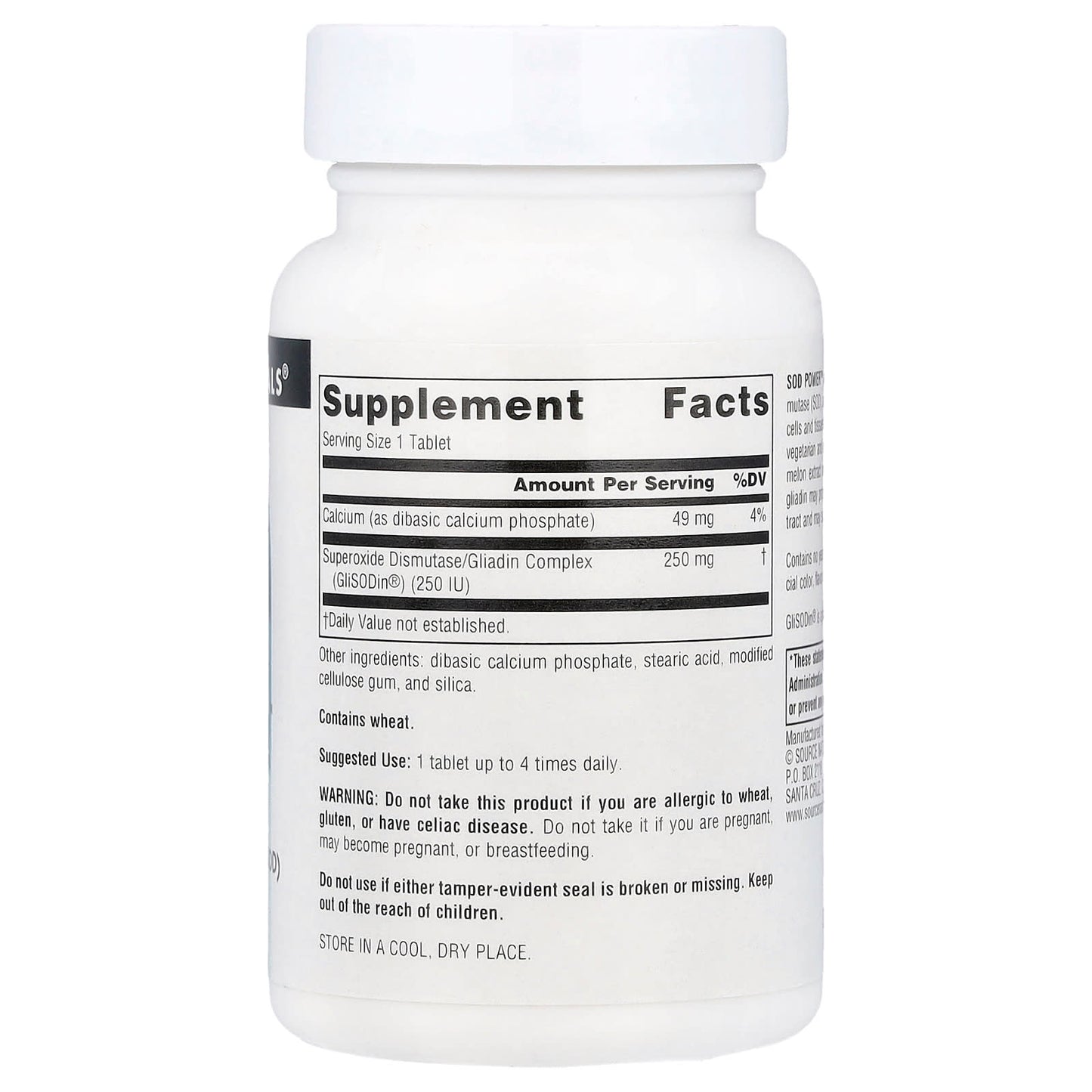 Source Naturals, SOD Power™, 250 mg, 60 Tablets - Image 2