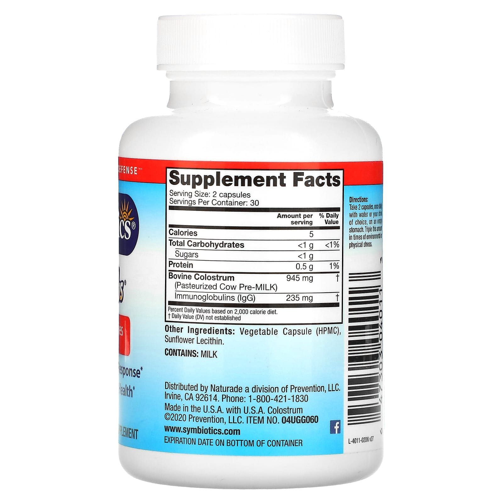 Symbiotics, Colostrum Plus, 60 Veg Capsules - Image 2