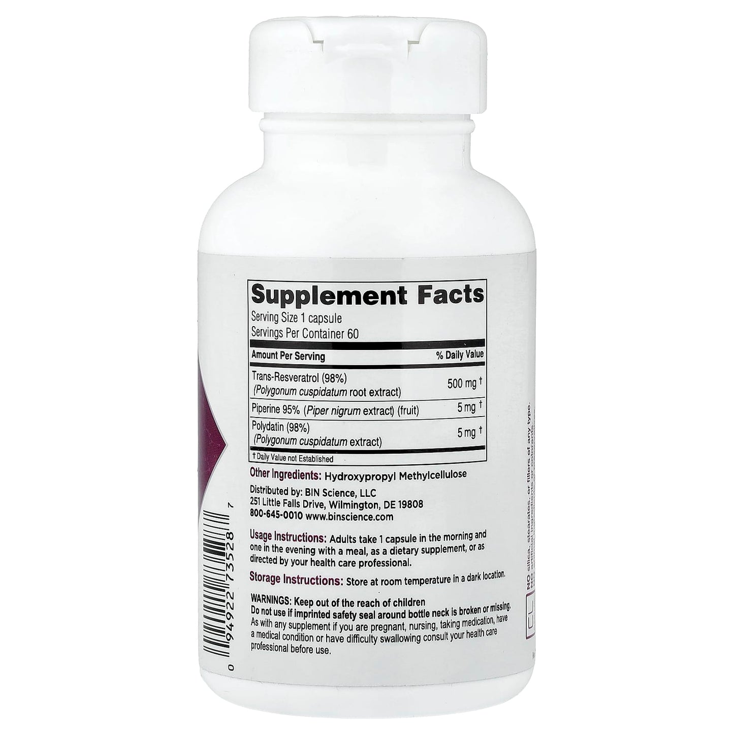 Resveratrol Supplement by Biotivia - 500 mg Transmax Capsules - Image 2