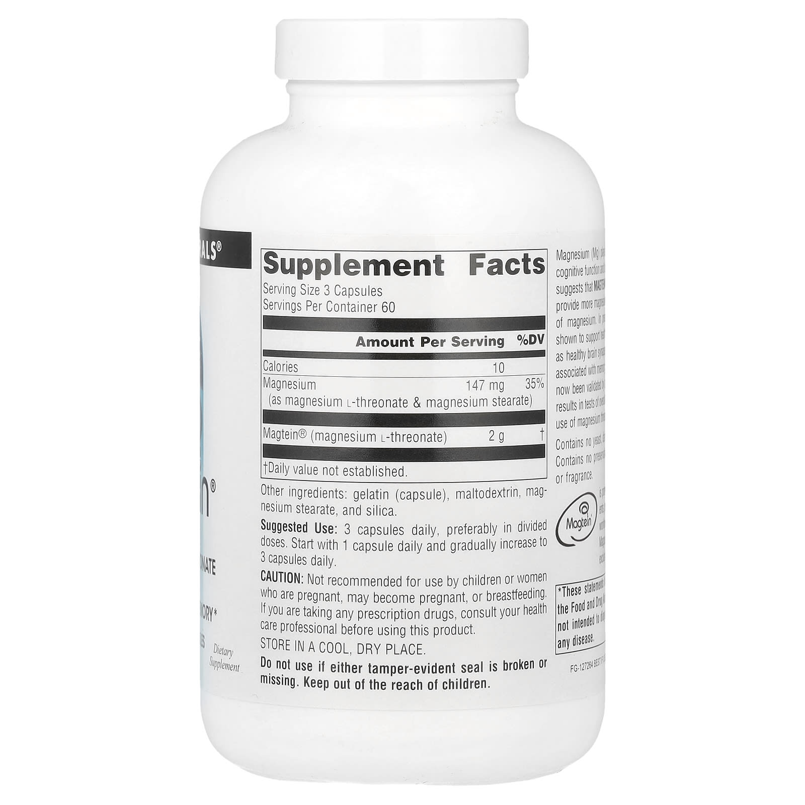 Source Naturals, Magtein®, Magnesium L-Threonate, 180 Capsules - Image 2