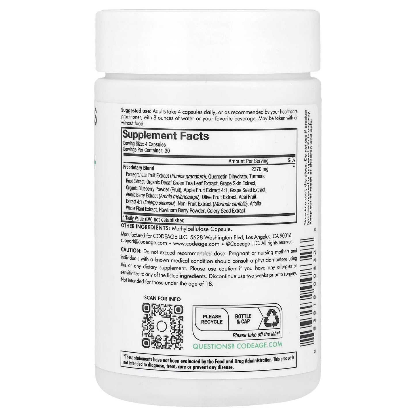 Unlock Polyphenol Power with CodeAge Broad Spectrum+ 120 Capsules - Image 2