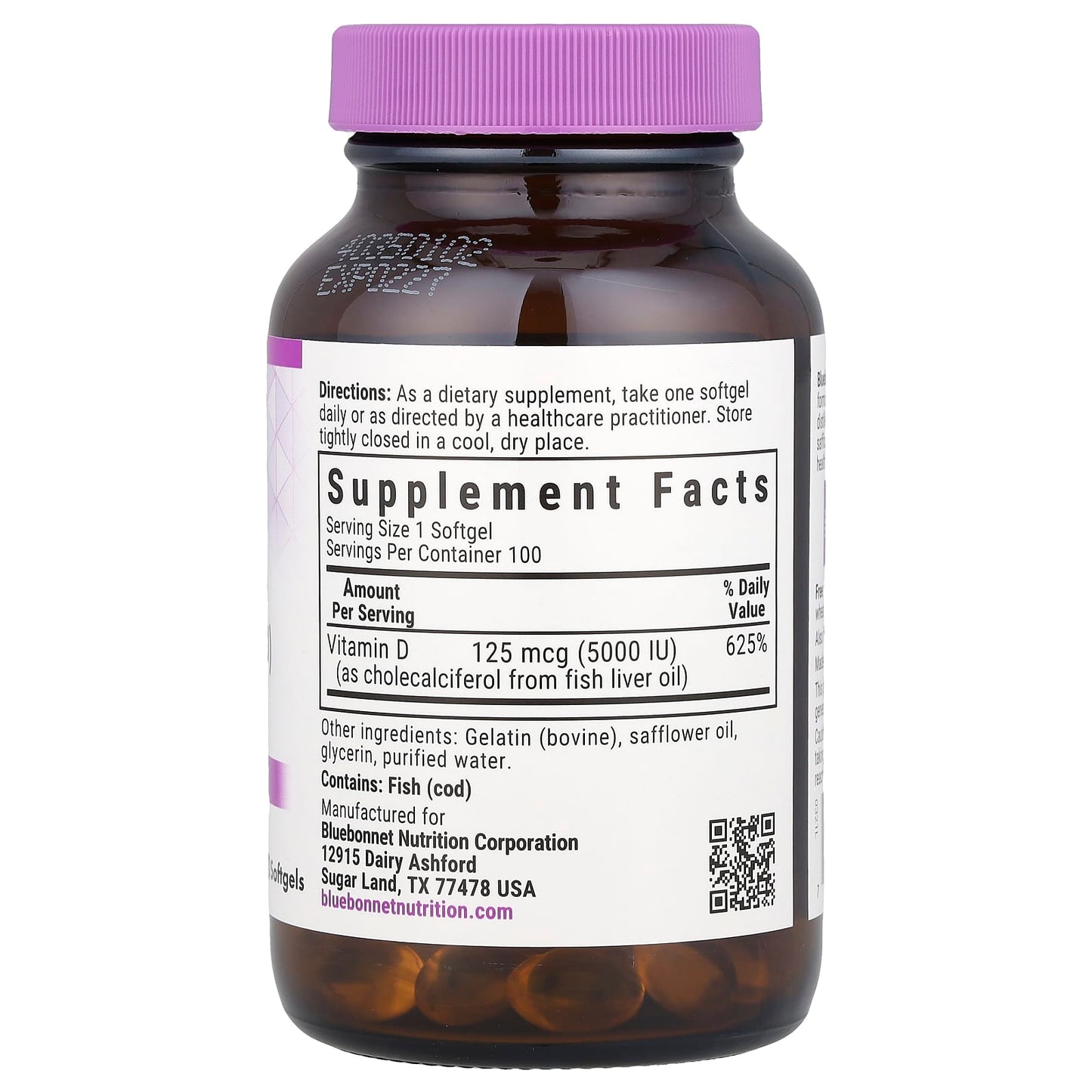 Bluebonnet Vitamin D3, 125 mcg, 5000 IU, Gluten-Free Softgels - Image 2