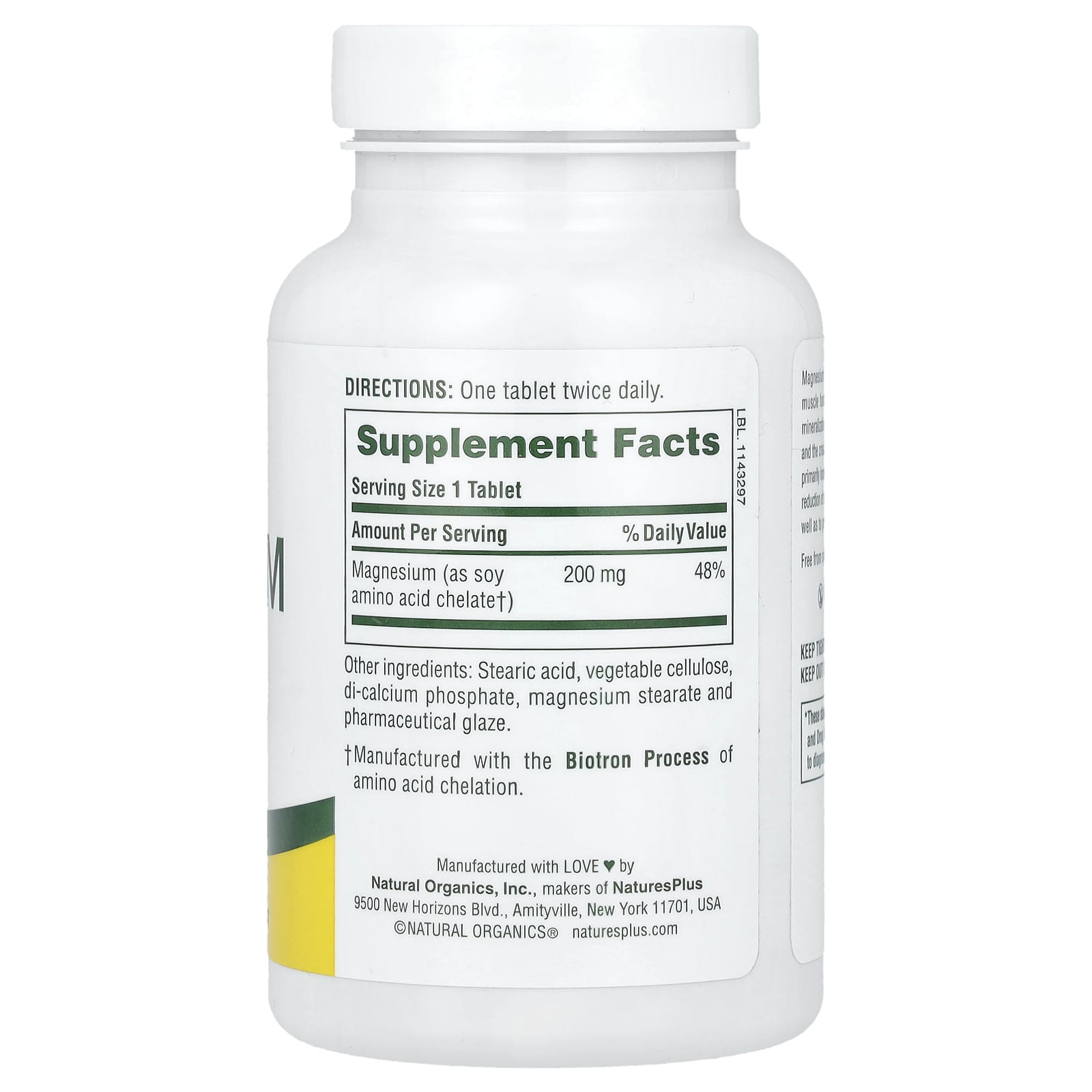 NaturesPlus, Magnesium, 200 mg, 90 Tablets - Image 2