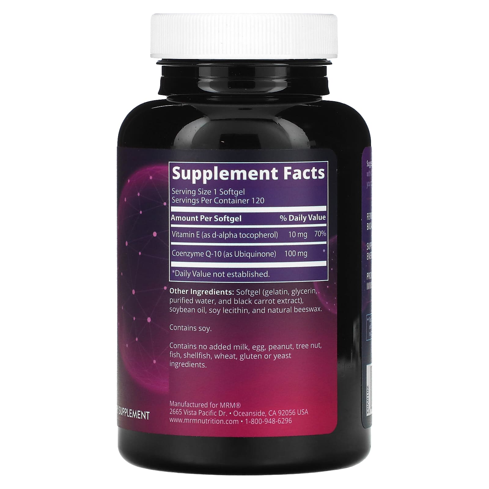 MRM Nutrition, CoQ-10, 100 mg, 120 Softgels - Image 2
