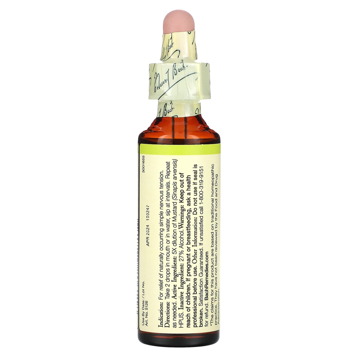 Natural Anxiety Relief with Bach Original Flower Remedies Mustard 0.7 fl oz - Image 2