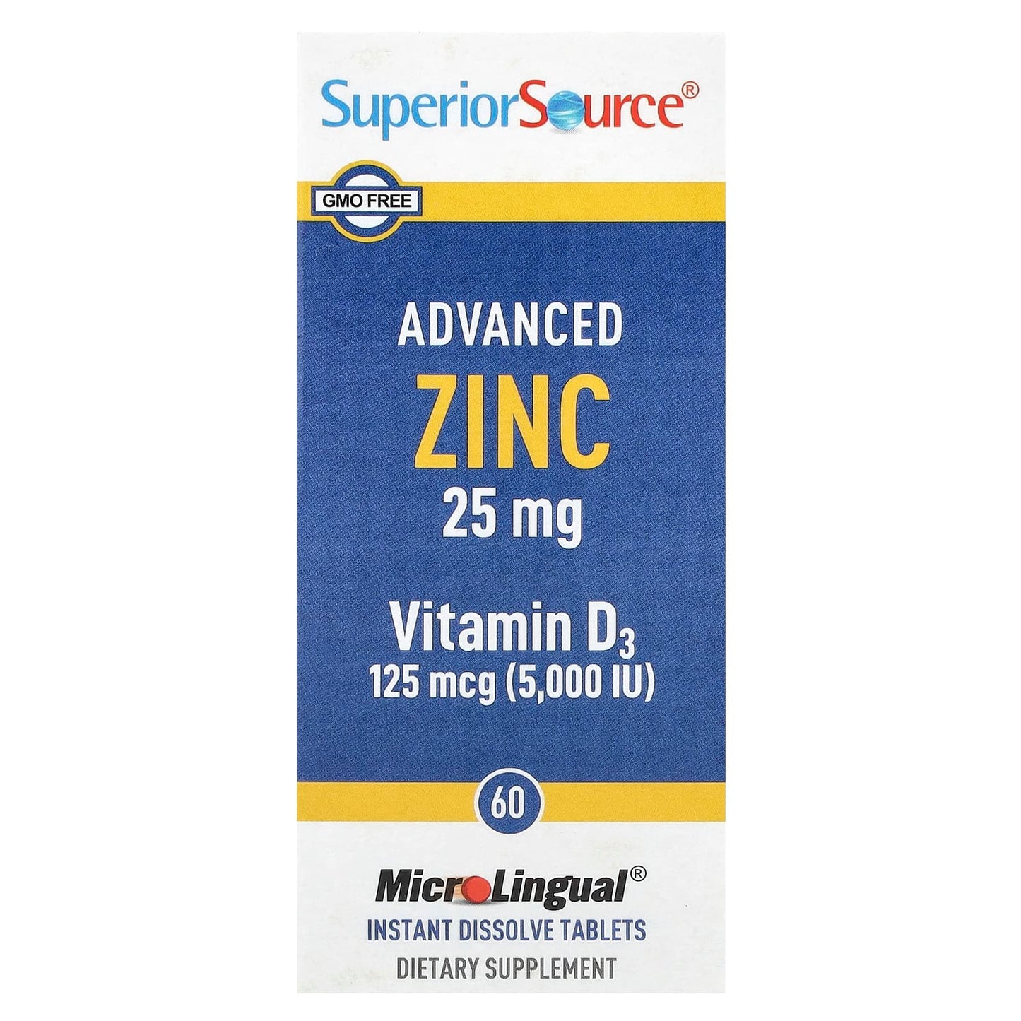 Superior Source, Advanced Zinc, Vitamin D3, 60 MicroLingual® Instant Dissolve Tablets - Image 1