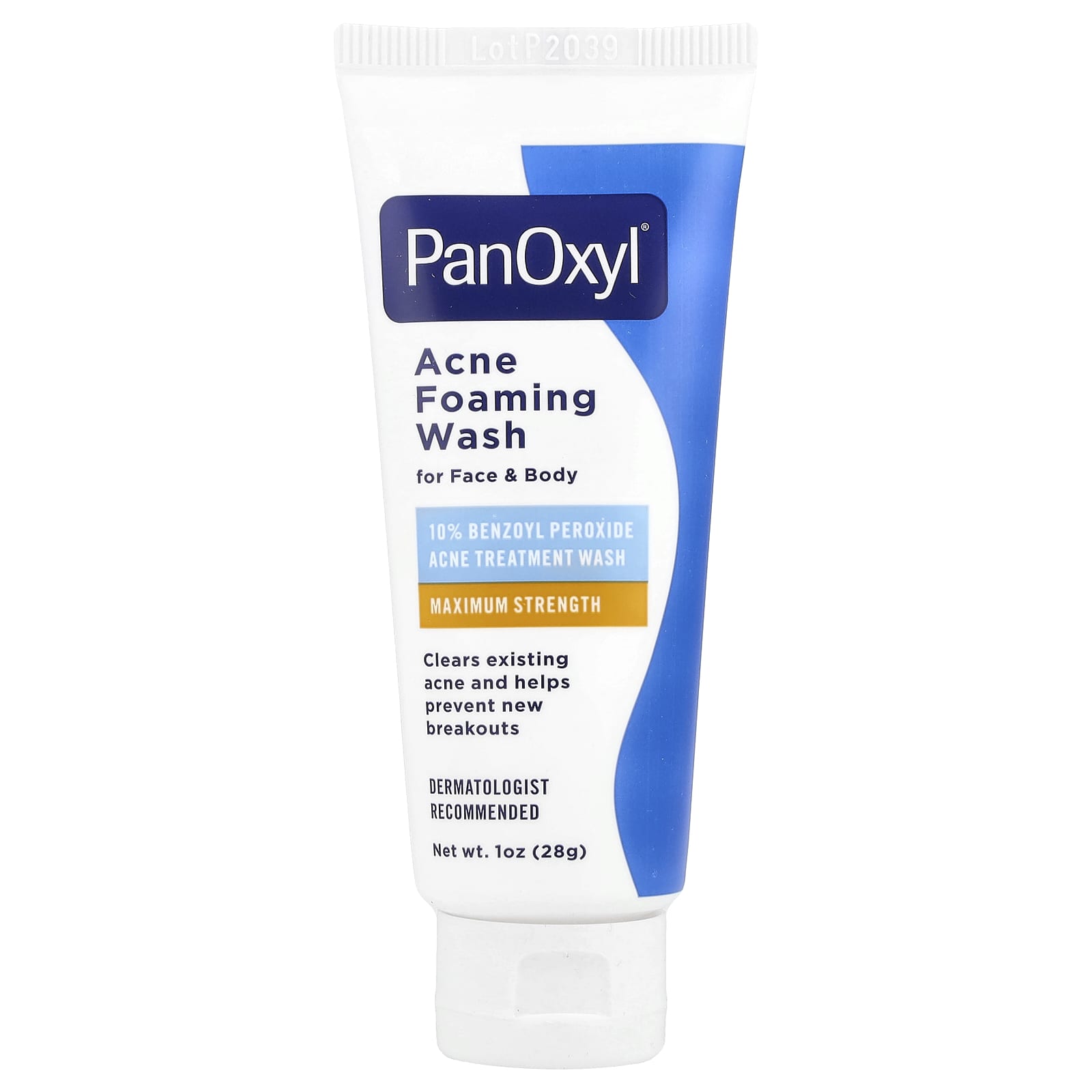 PanOxyl, Acne Foaming Wash, For Face & Body, Maximum Strength, 1 oz (28 g) - Image 1