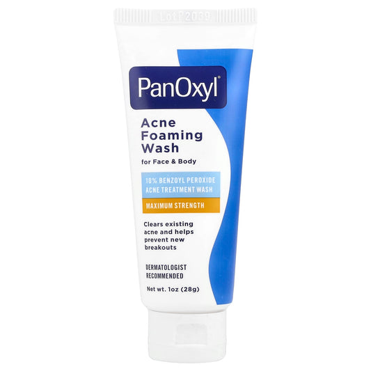 PanOxyl, Acne Foaming Wash, For Face & Body, Maximum Strength, 1 oz (28 g) - Image 1