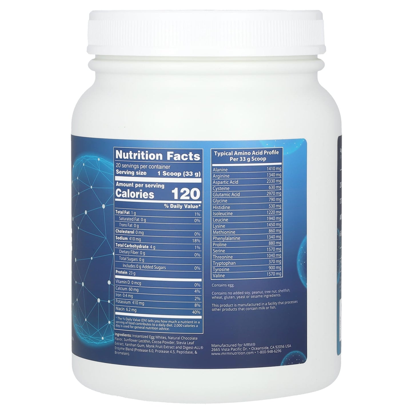 MRM Nutrition, Egg White Protein, Chocolate, 1.5 lbs (680 g) - Image 2