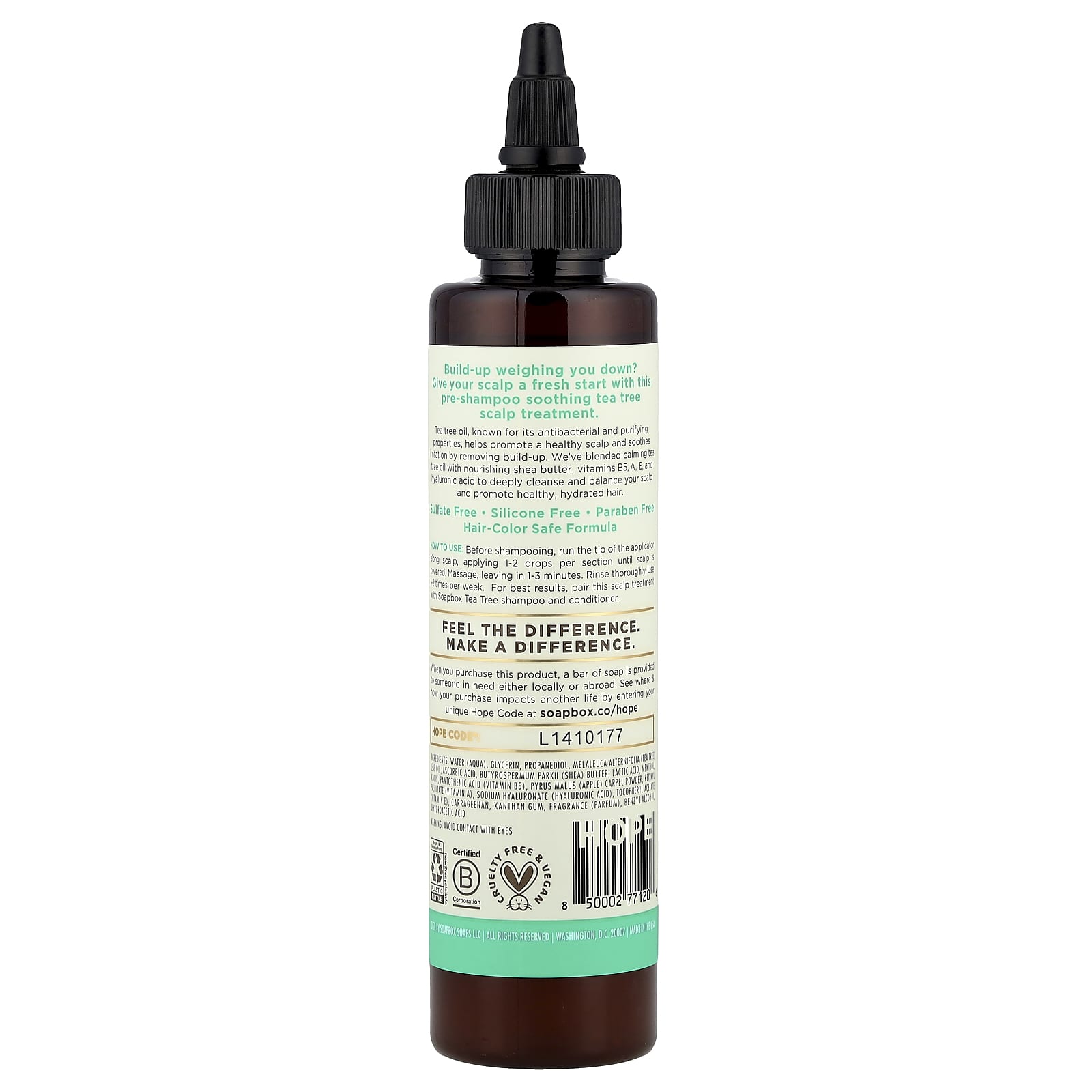 Soapbox, Soothing Scalp Treatment, Tea Tree, 5 fl oz (147 ml) - Image 2