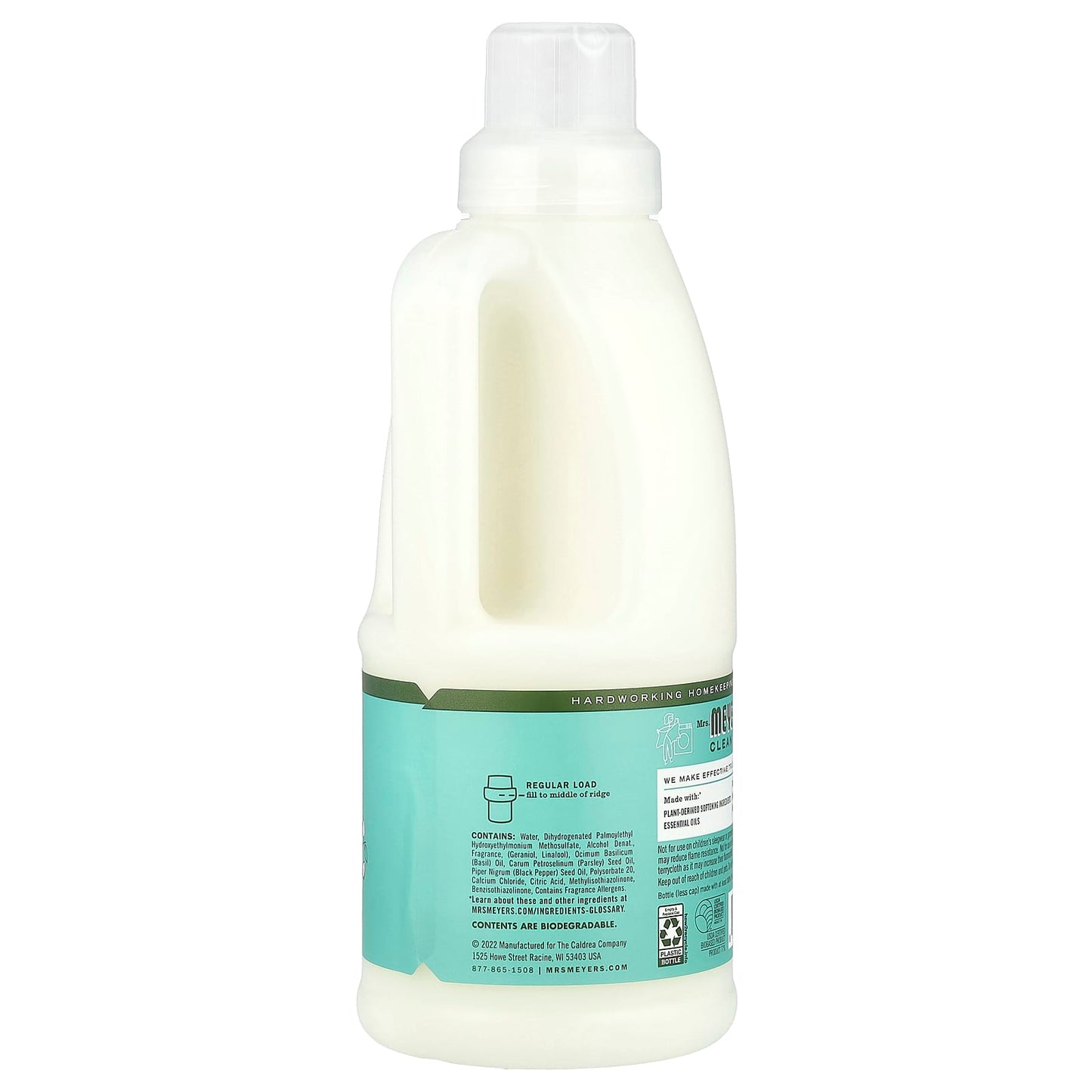 Mrs. Meyers Clean Day, Fabric Softener, Basil, 32 fl oz (946 ml) - Image 2