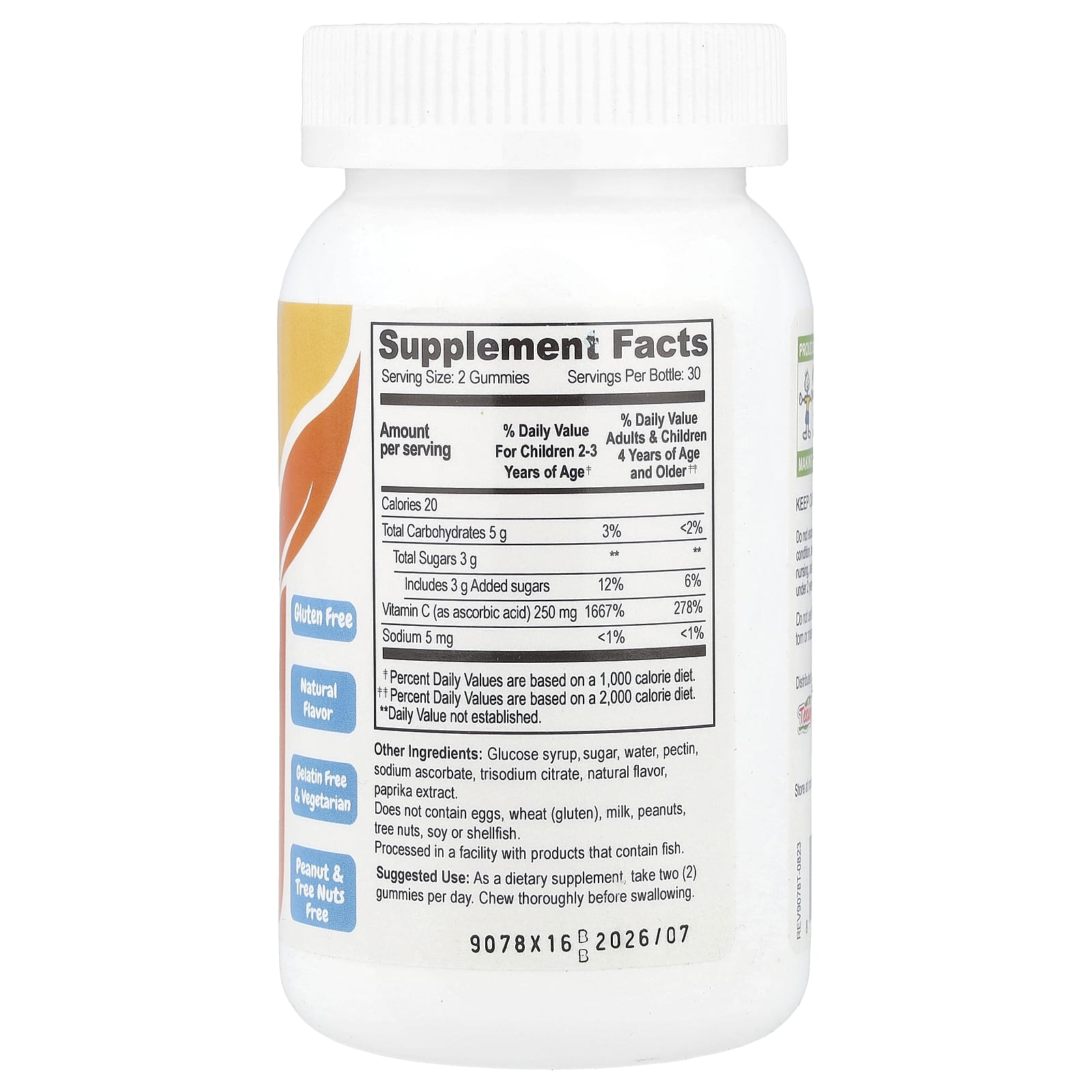 YumVs, Kids, Vitamin C Gummies, Delicious Orange, 250 mg, 60 Gummies