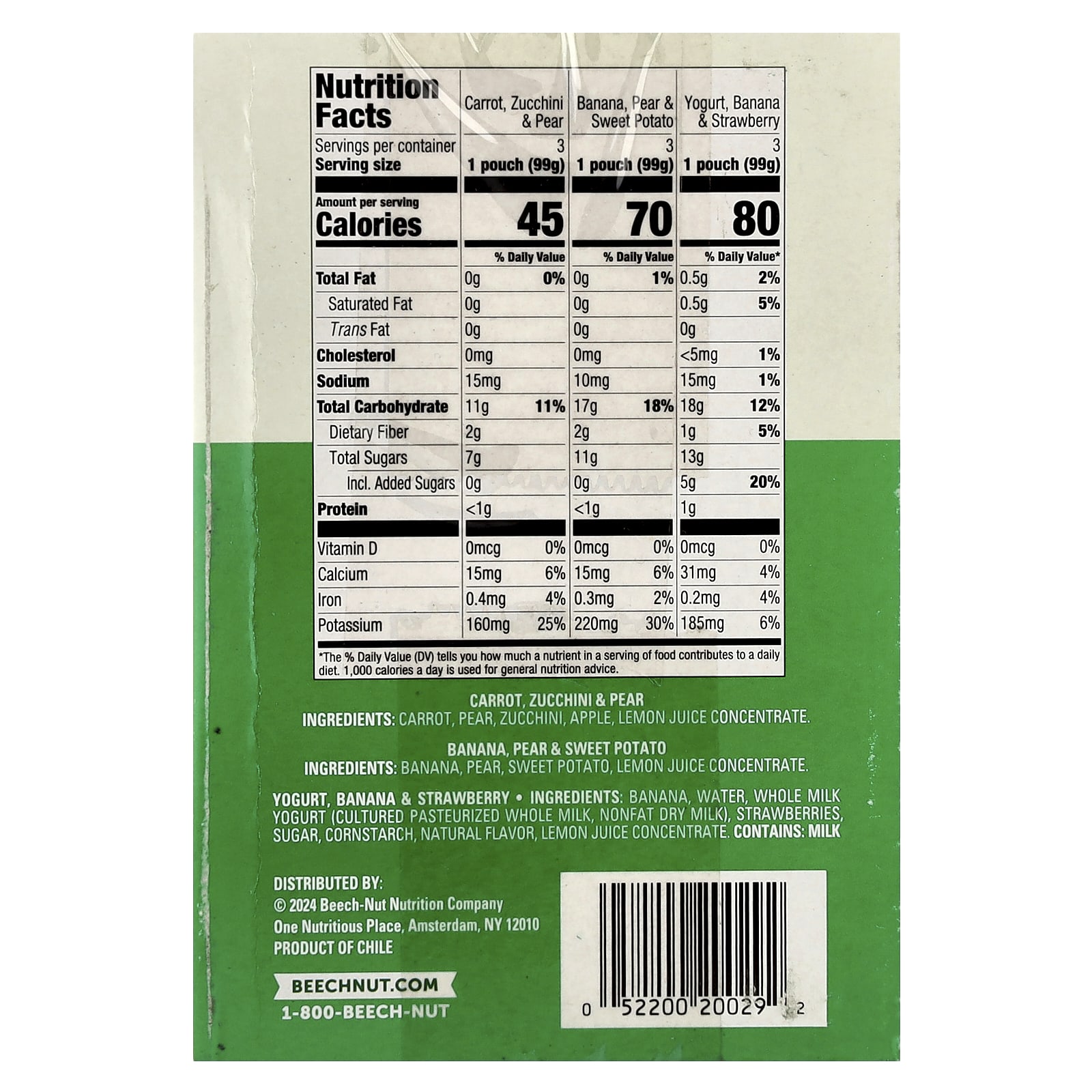 Beech-Nut Stage 2 & 4 Variety Pack, 9 Pouches, 3.5 oz (99 g) Each - Image 2