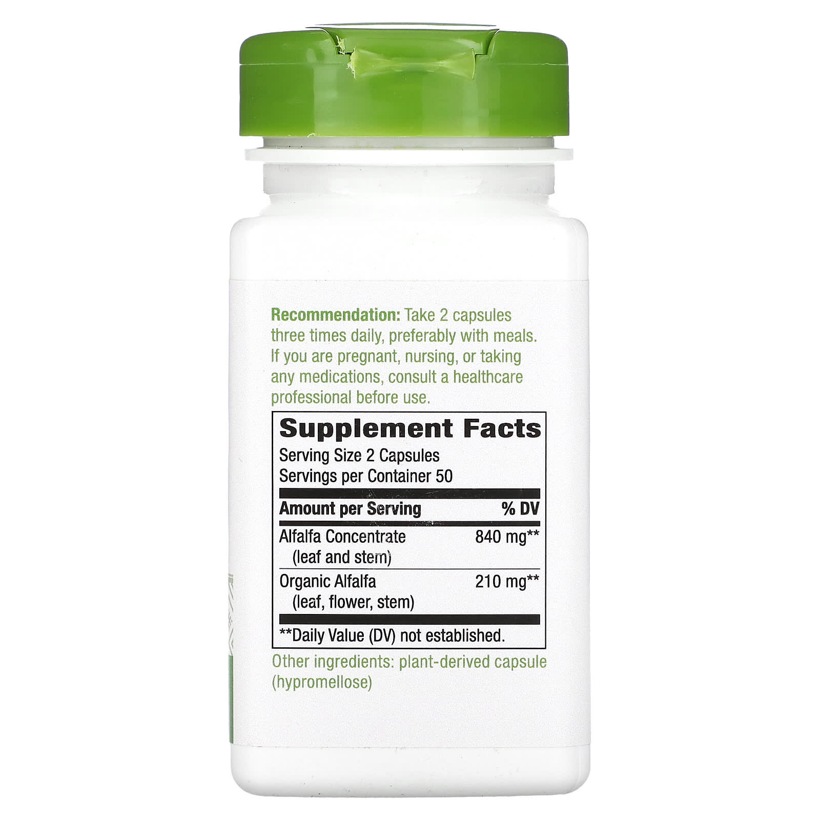 Nature's Way, Alfa-Max, Alfalfa Concentrate, 100 Vegan Capsules (420 mg per Capsule) - Image 2