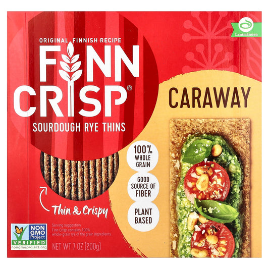 Crunchy Finnish Rye Thins in Sourdough Flavor with Caraway - Image 1