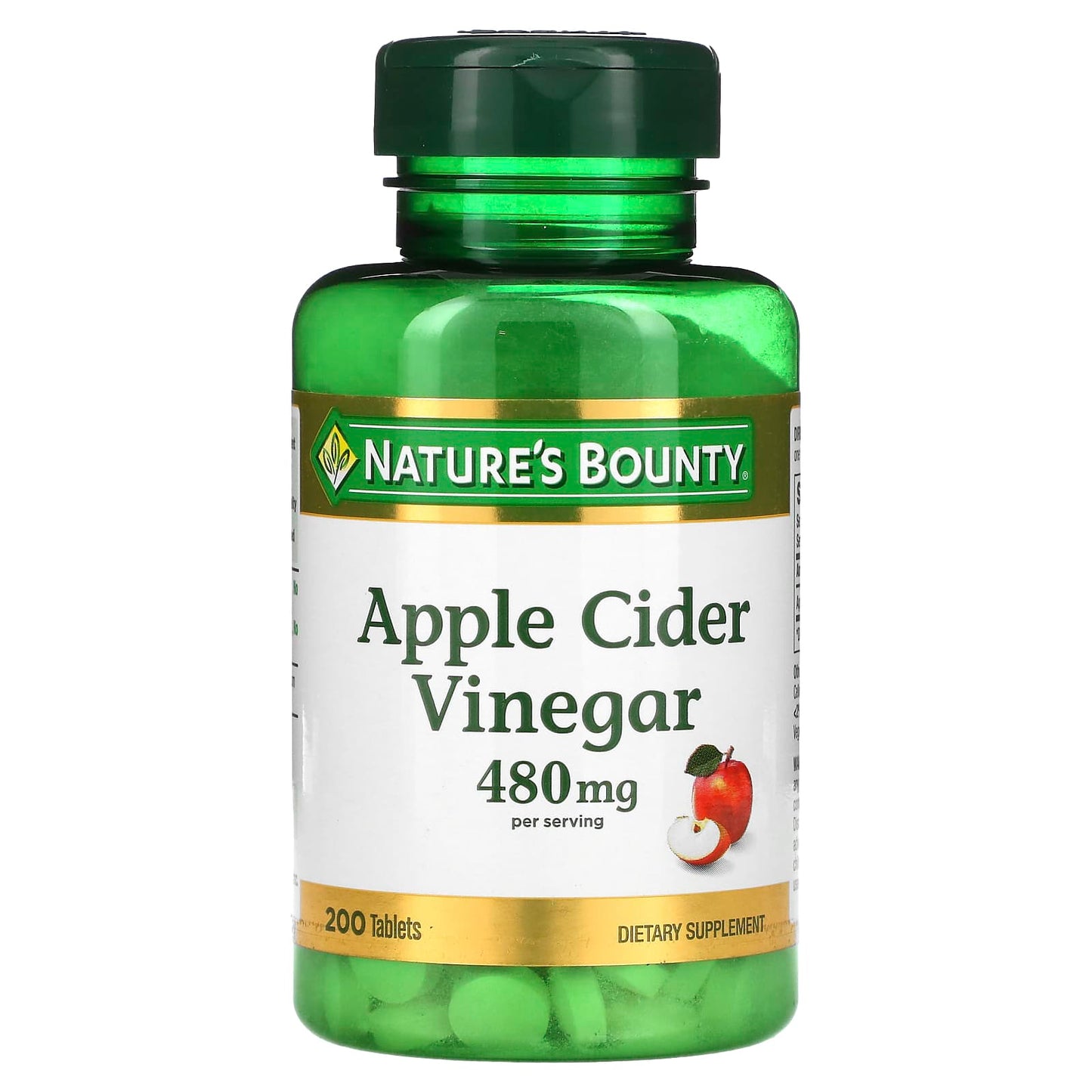 Nature's Bounty, Apple Cider Vinegar, 200 Tablets (240 mg per Tablet) - Image 1