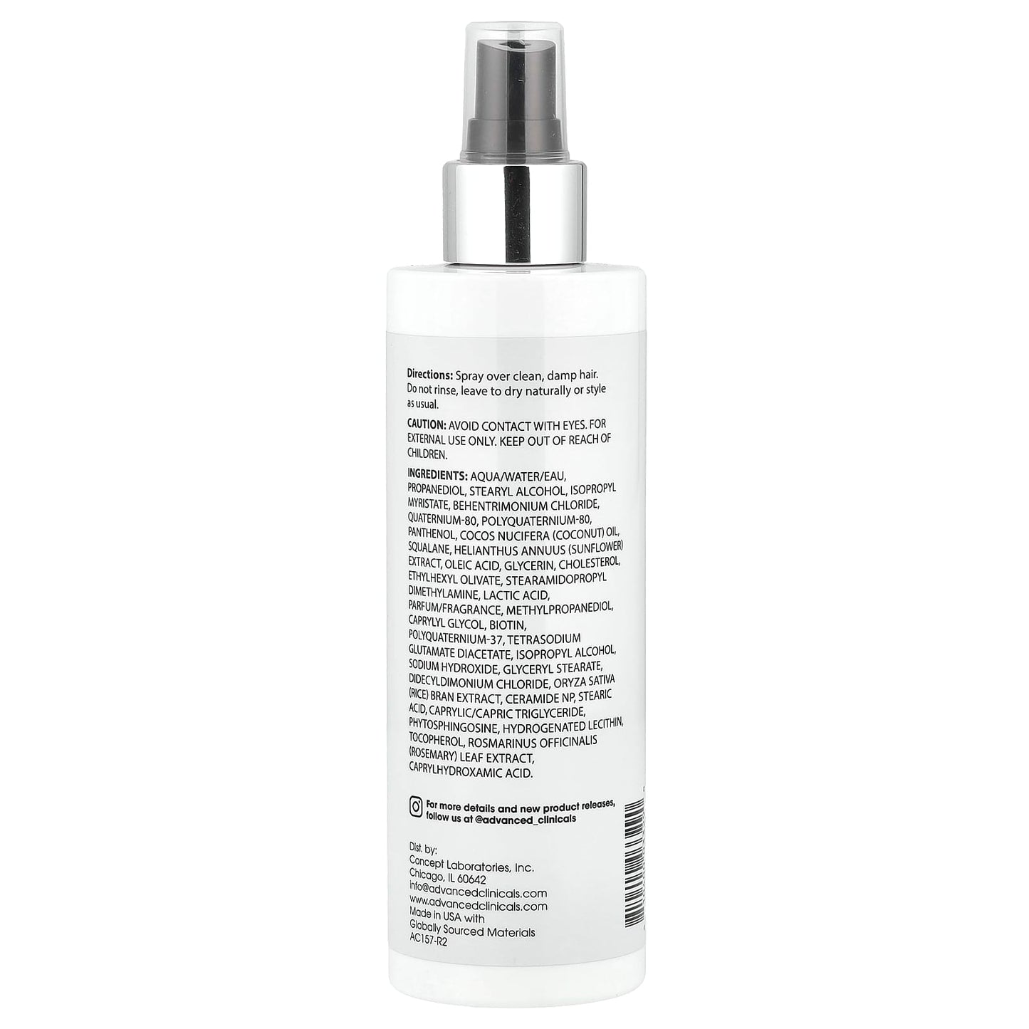 Advanced Clinicals Biotin Leave-In Conditioner 8fl oz (237ml) - Image 2