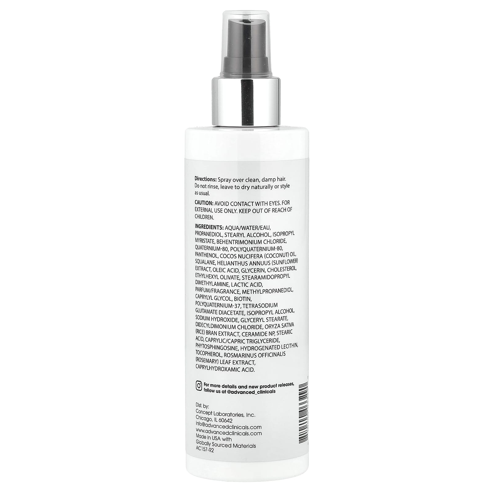 Advanced Clinicals Biotin Leave-In Conditioner 8fl oz (237ml) - Image 2