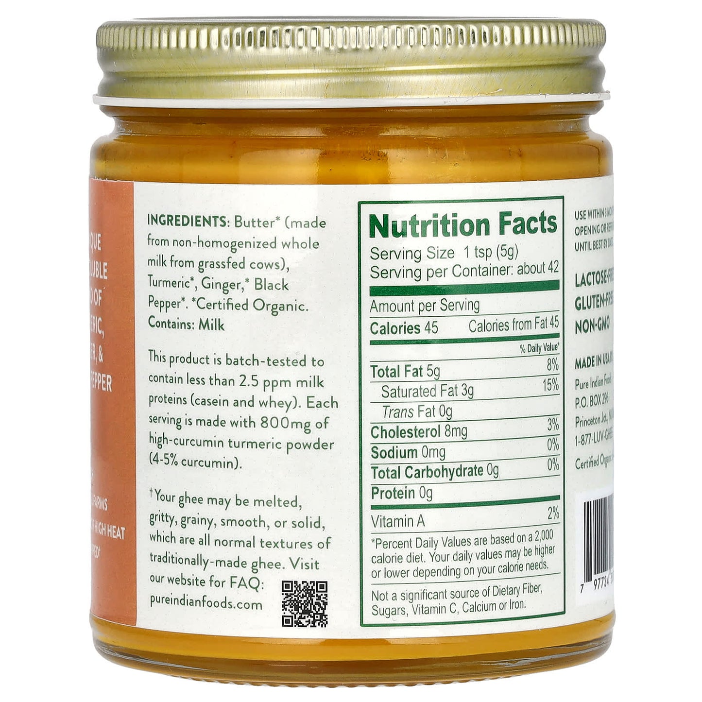 Pure Indian Foods, Organic Grassfed Turmeric Superghee, 7.5 oz (212 g) - Image 2