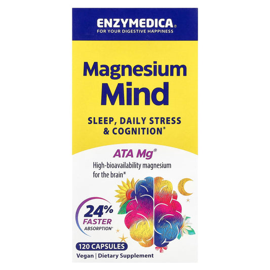 Unlock Peak Cognitive Function with Enzymedica's Magnesium Mind - 120 Capsules - Image 1