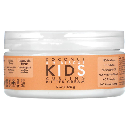 SheaMoisture, Kids Curling Butter Cream, Coconut & Hibiscus, 6 oz (170 g) - Image 1
