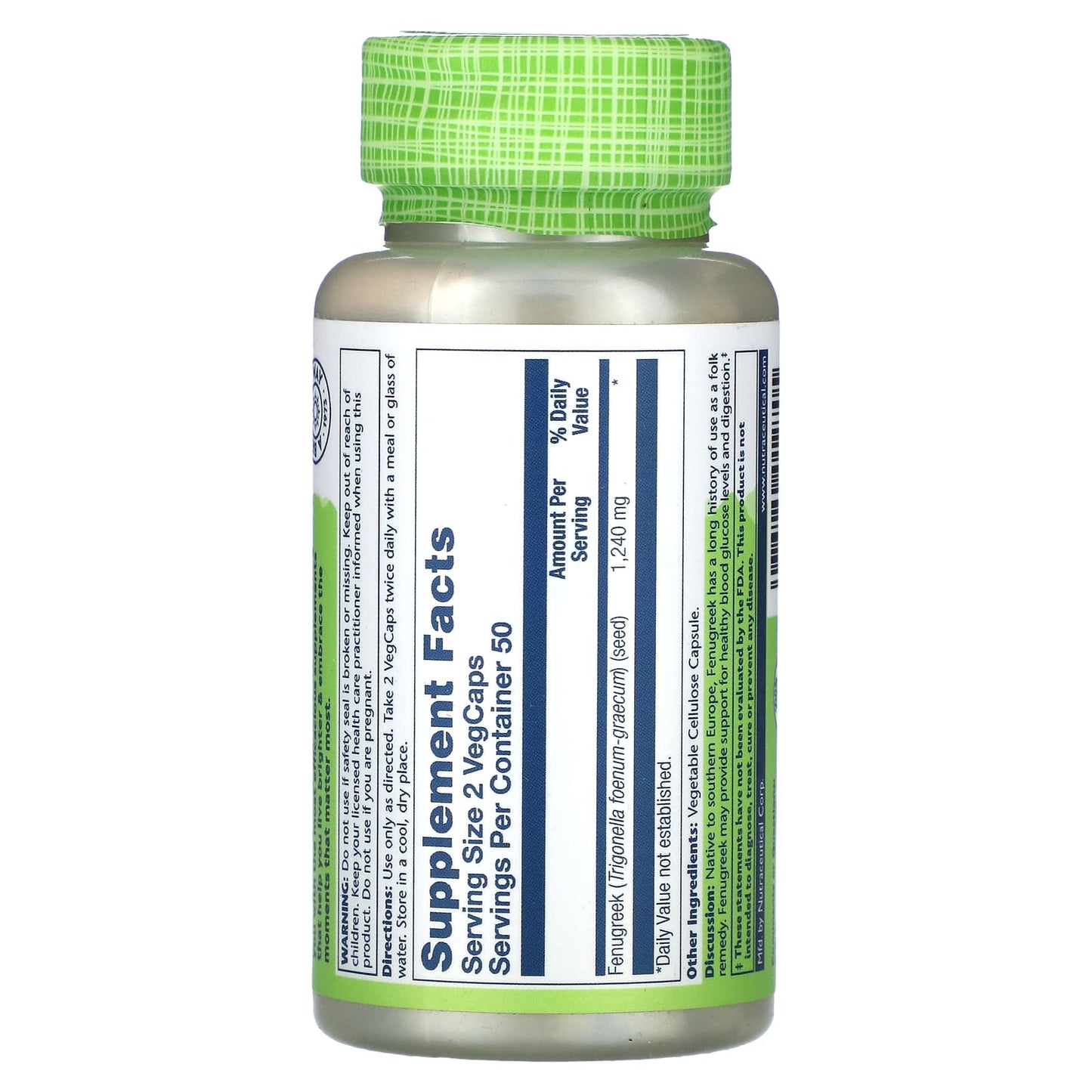 Solaray, True Herbs, Fenugreek, 100 VegCaps (620 mg per Capsule) - Image 2