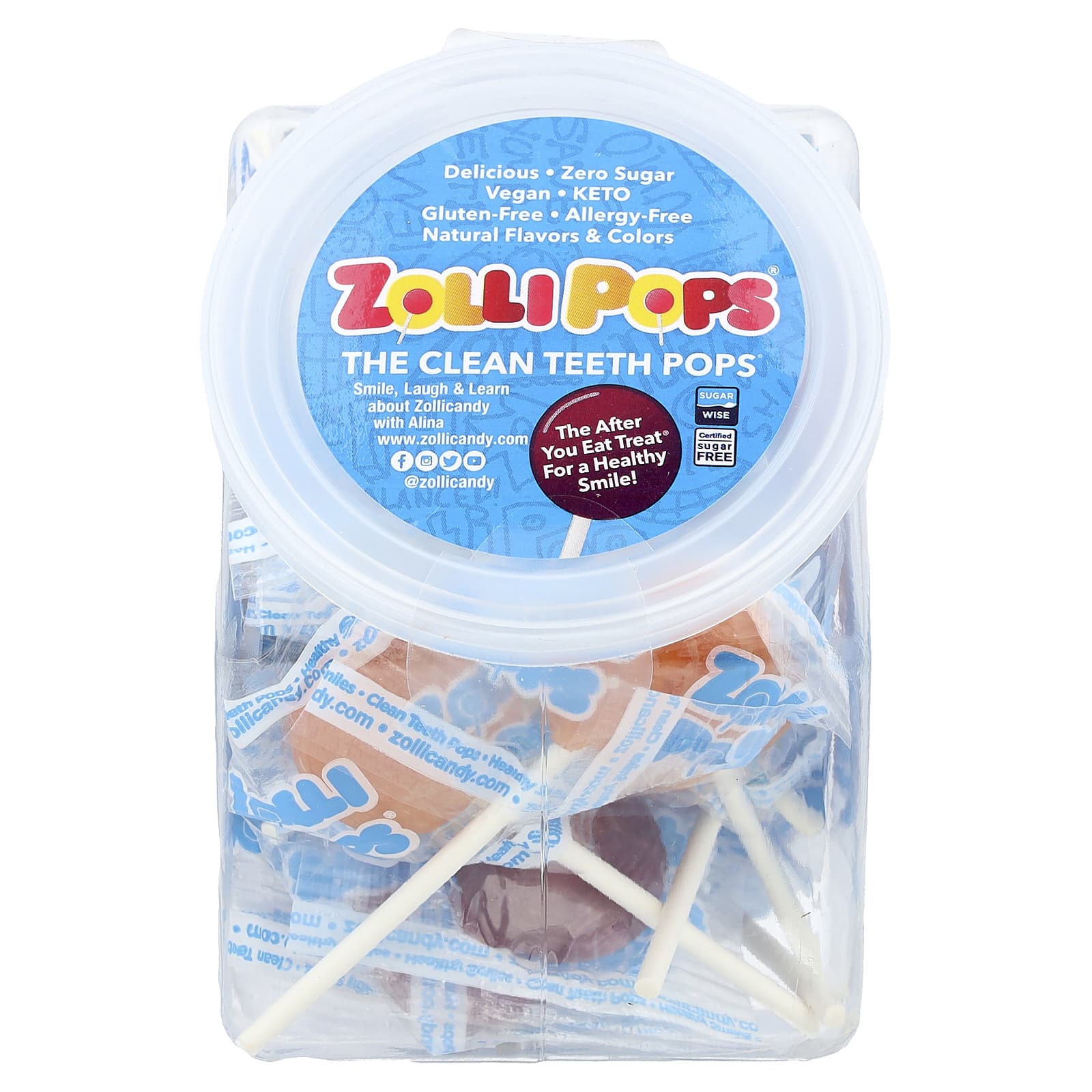 Zollipops, The Clean Teeth Pops®, Assorted, Approx. 23 Pops, 5.2 oz - Image 1