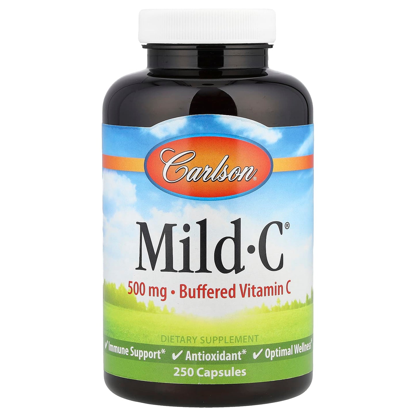 Boost Your Immune System with Carlson's Mild-C Buffered Vitamin C, 250 Capsules - Image 1