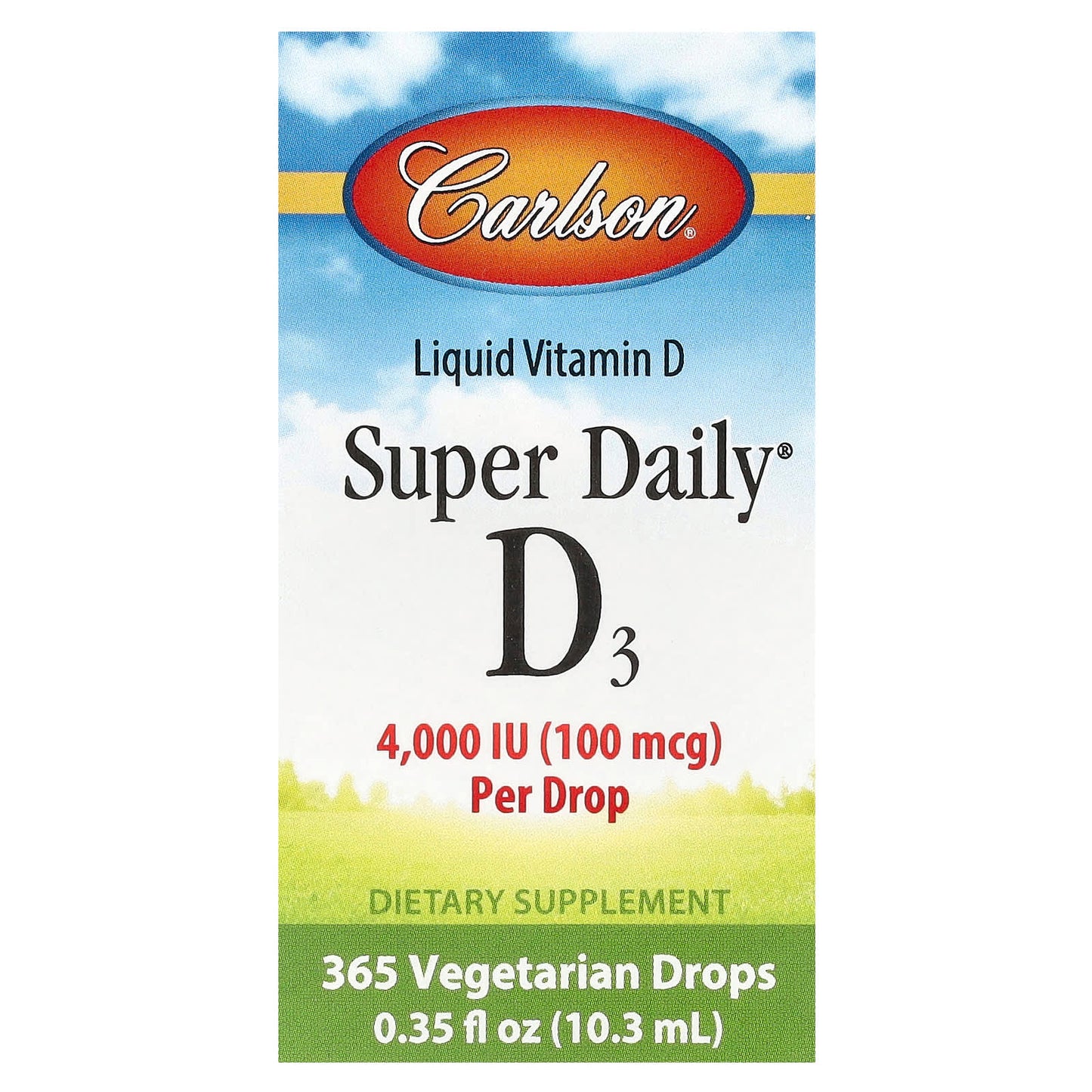 Carlson Vitamin D3 Liquid 4,000 IU (100 mcg) - 365 Days - Image 1