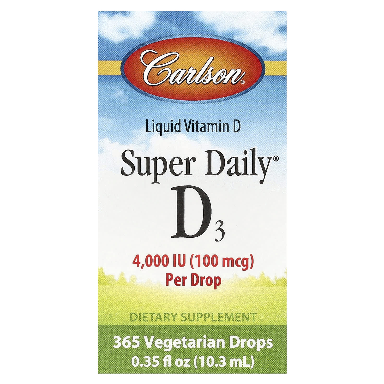 Carlson Vitamin D3 Liquid 4,000 IU (100 mcg) - 365 Days - Image 1