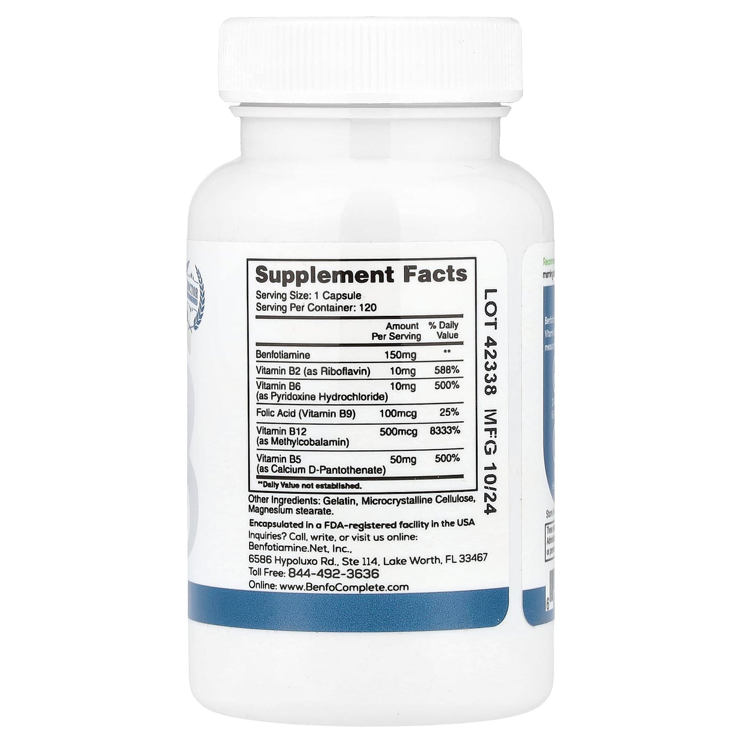 Benfotiamine Neuropathy Support Formula by Benfotiamine Inc - 120 Capsules - Image 2
