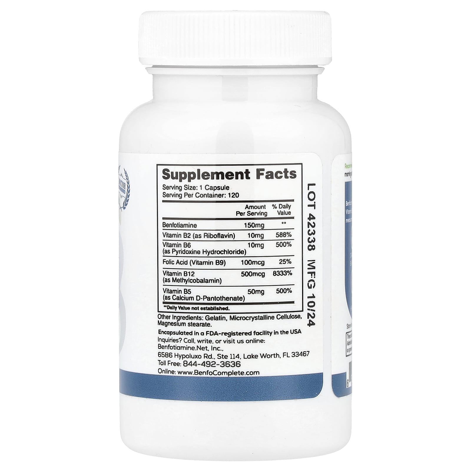 Benfotiamine Neuropathy Support Formula by Benfotiamine Inc - 120 Capsules - Image 2