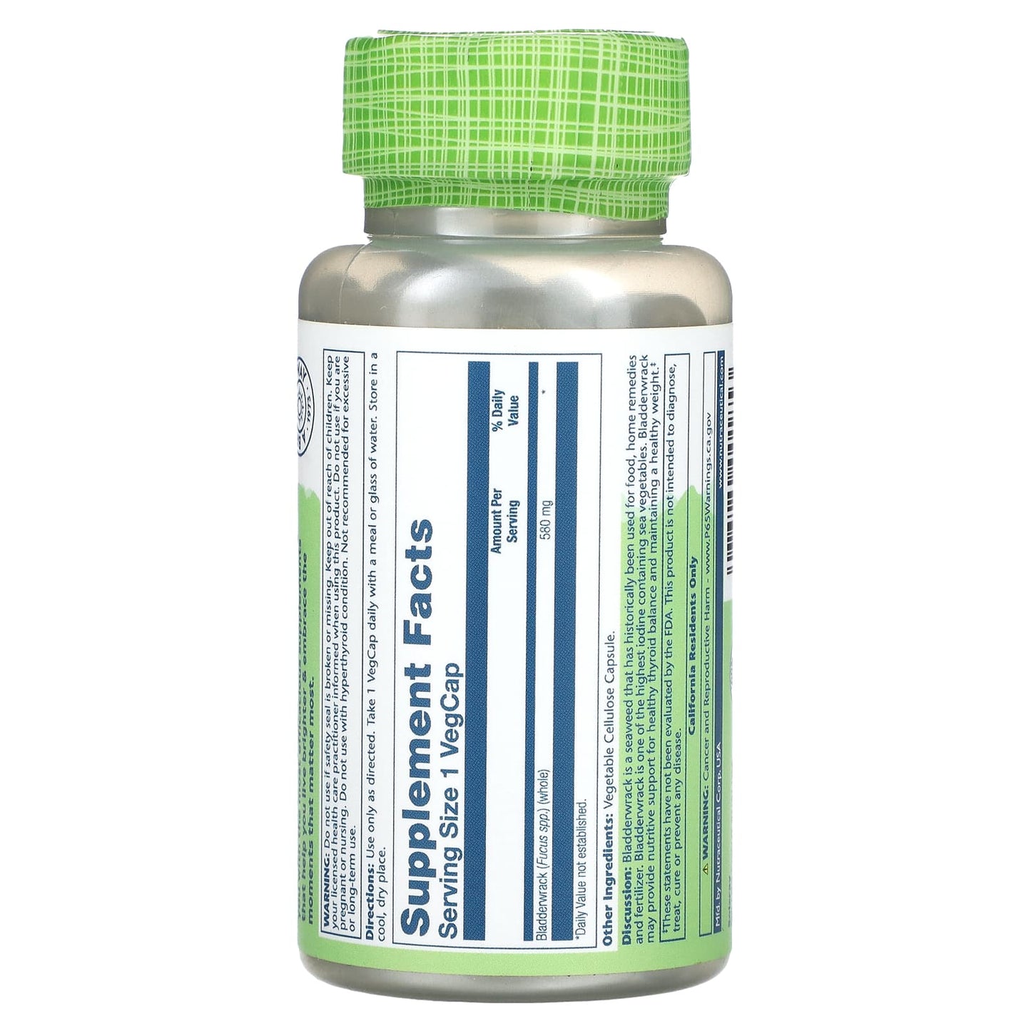 Solaray, True Herbs, Bladderwrack, 580 mg, 100 VegCaps - Image 2