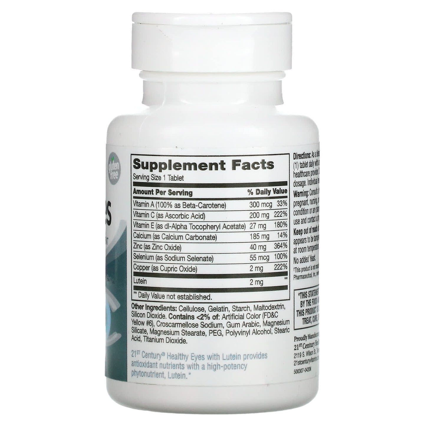 Healthy Eyes Supplement with Lutein and Antioxidants - 60 Tablets - Image 2