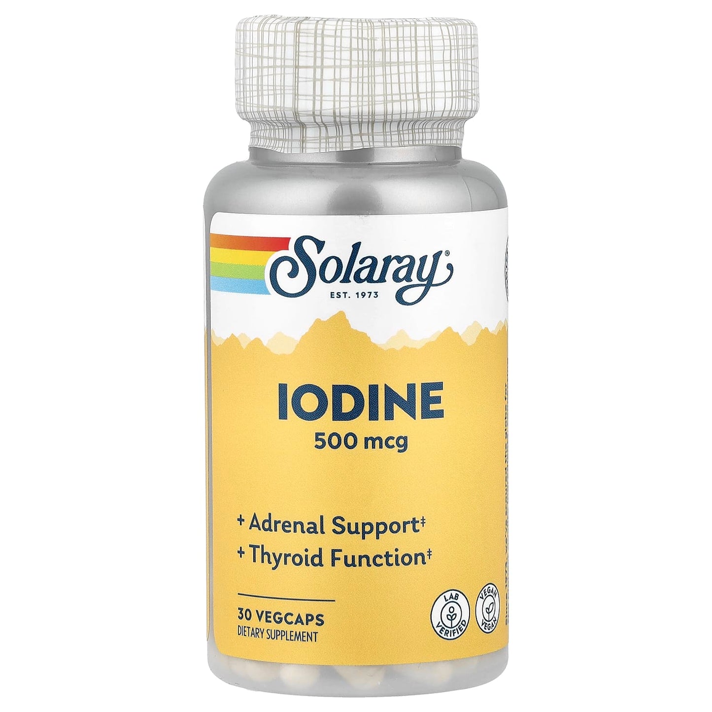 Solaray, Iodine, 500 mcg, 30 VegCaps - Image 1