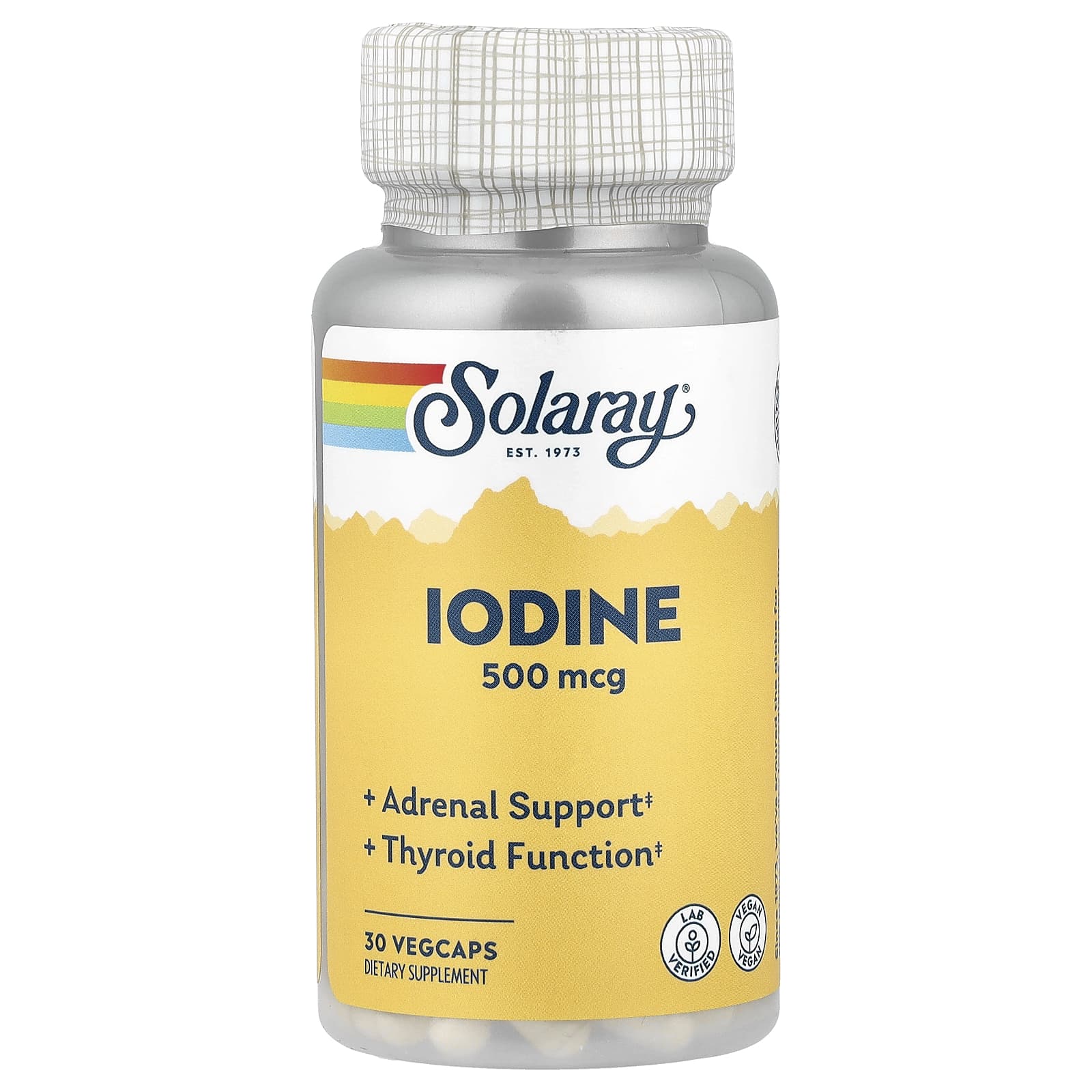 Solaray, Iodine, 500 mcg, 30 VegCaps - Image 1