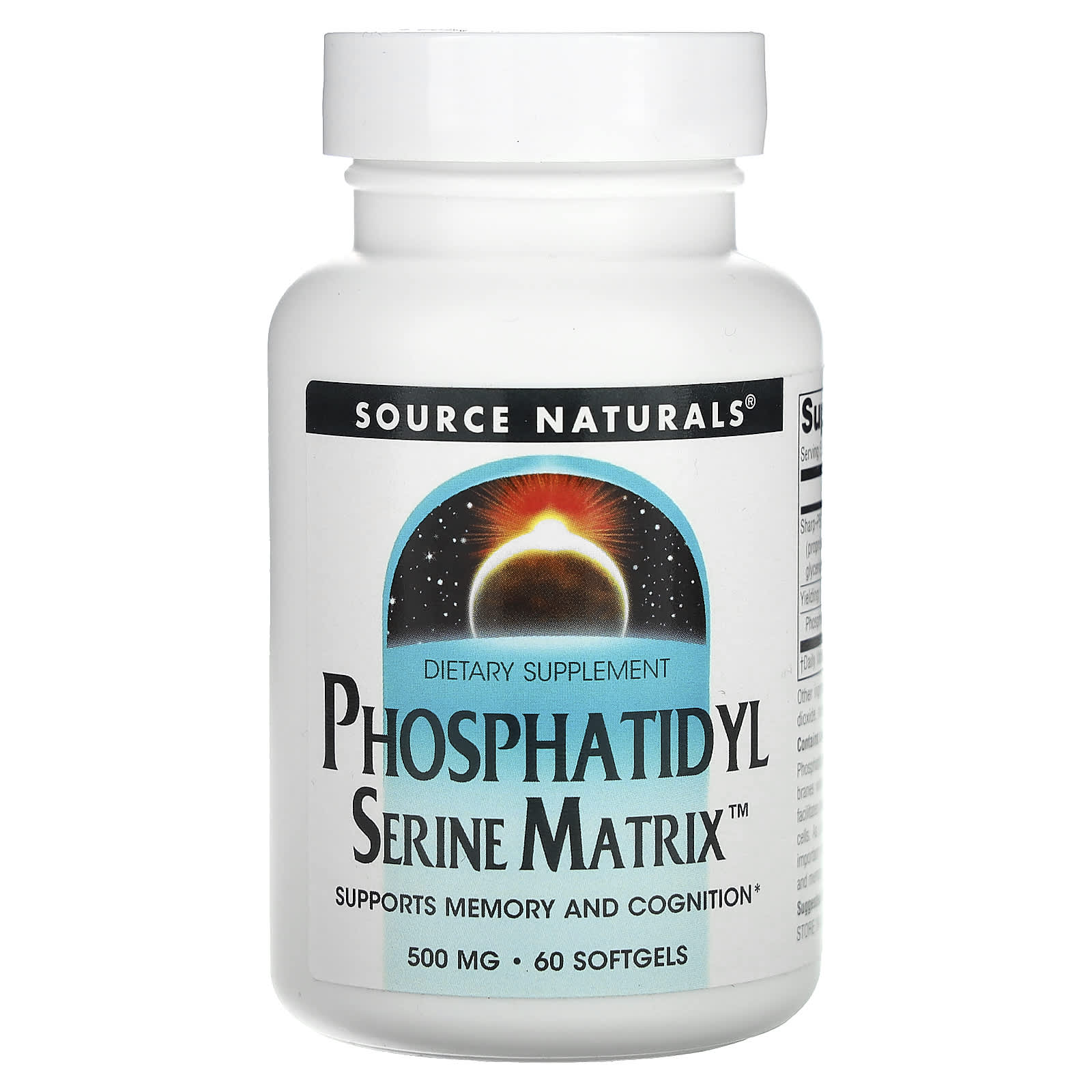 Source Naturals, Phosphatidyl Serine Matrix, 500 mg, 60 Softgels - Image 1