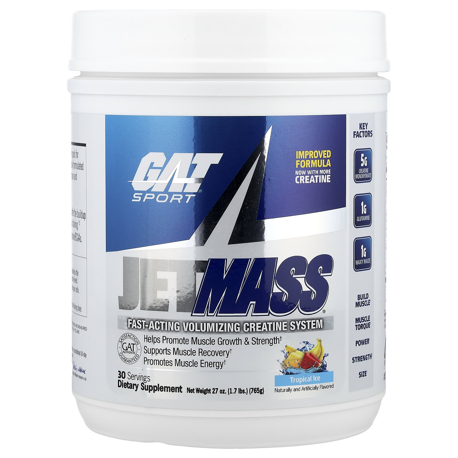 GAT JetMASS Fast-Acting Volumizing Creatine System, Tropical Ice, 1.7 lbs - Image 1